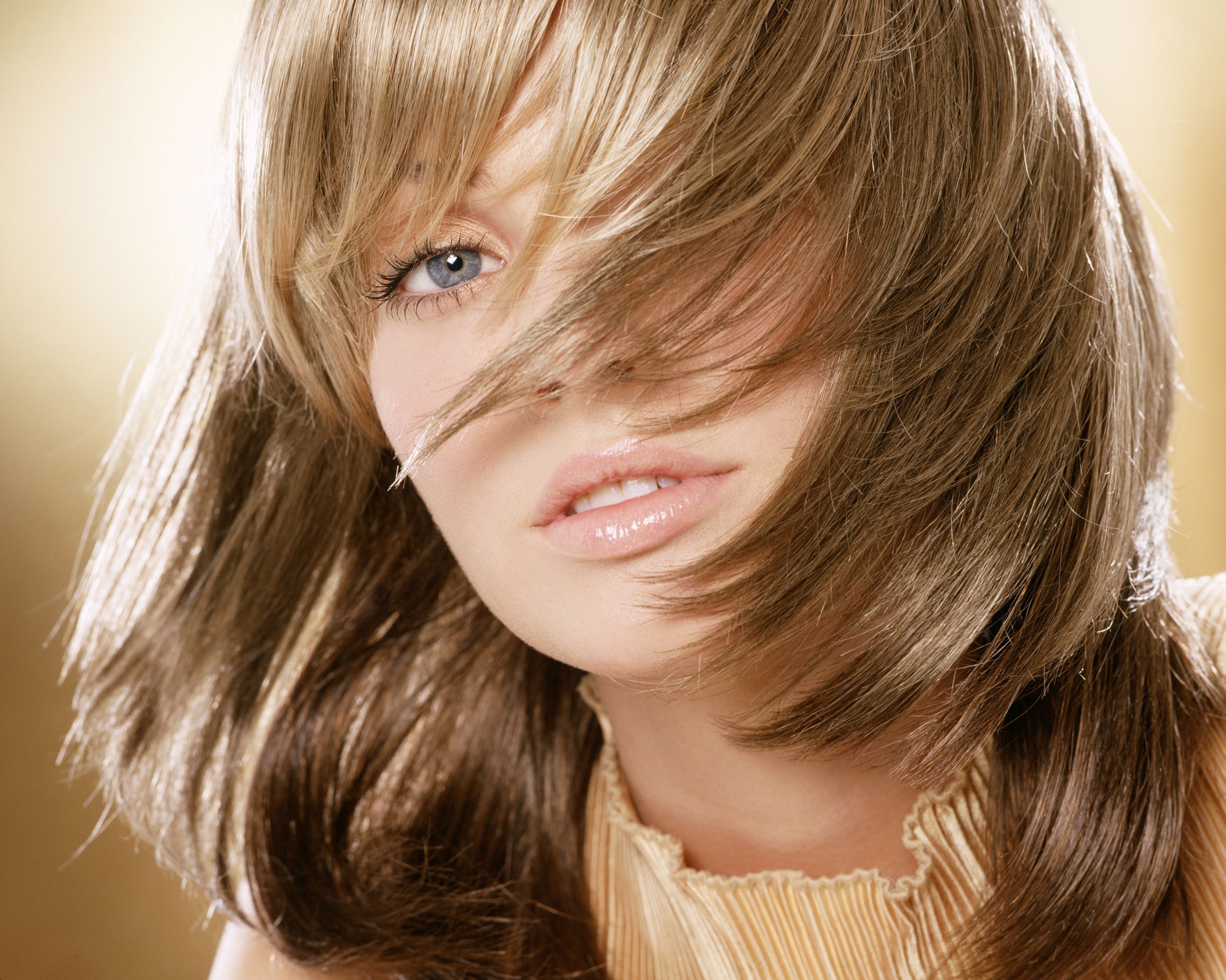 blondes, women, April Bowlby, hair in face - desktop wallpaper