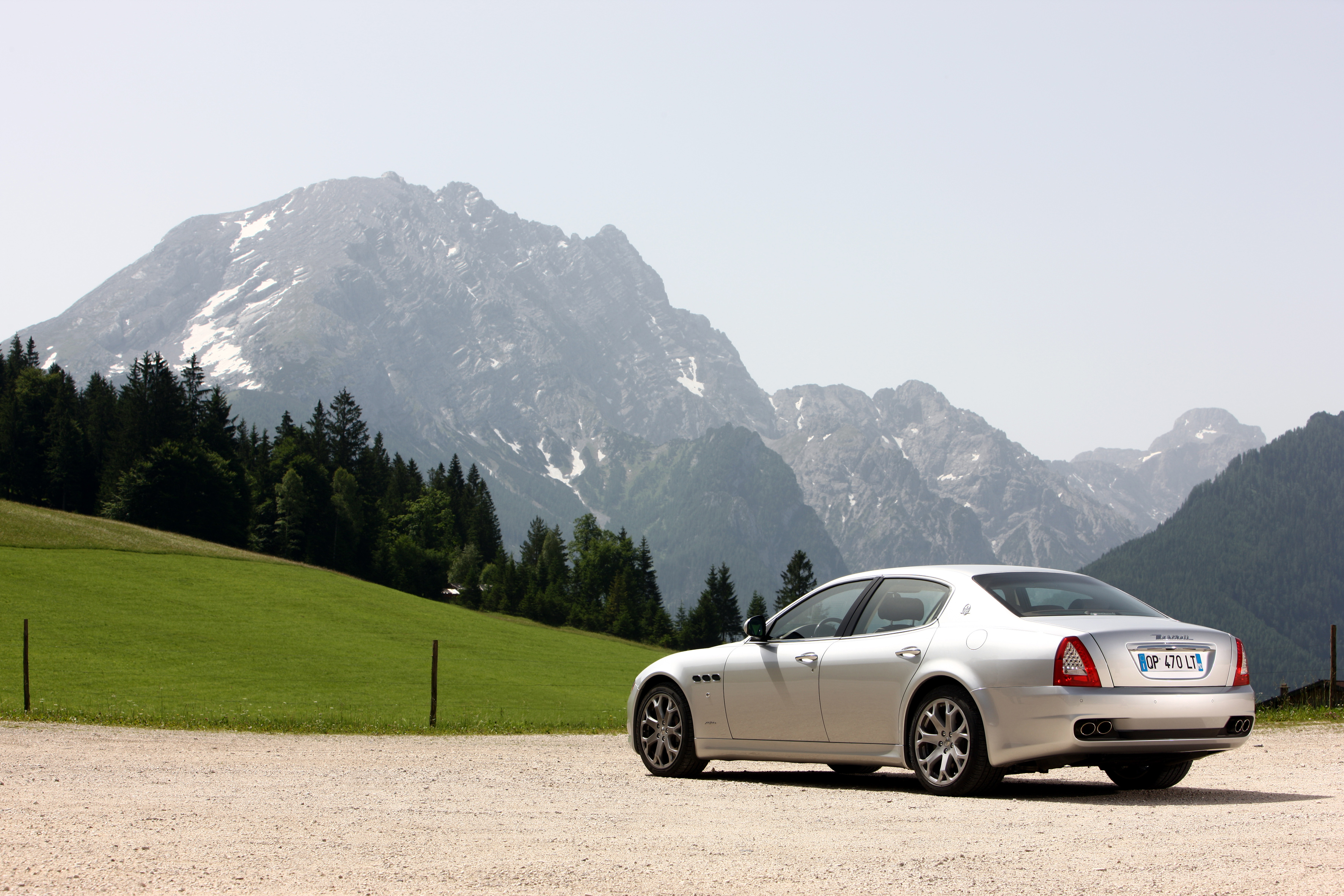 cars, vehicles, Maserati Quattroporte, rear angle view - desktop wallpaper
