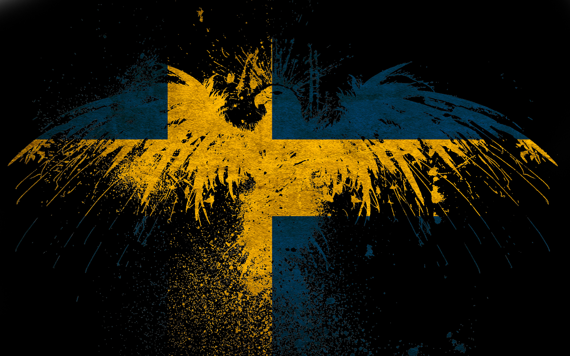 Sweden, eagles, flags - desktop wallpaper