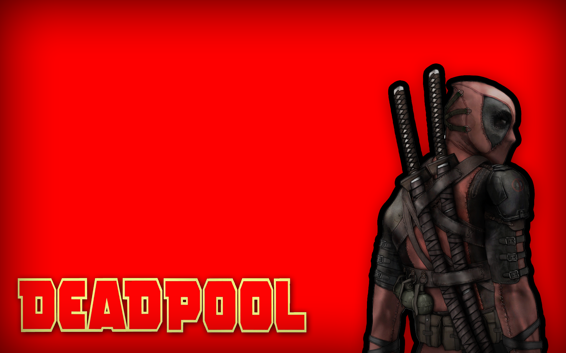 Deadpool Wade Wilson, Marvel Comics, simple background - desktop wallpaper