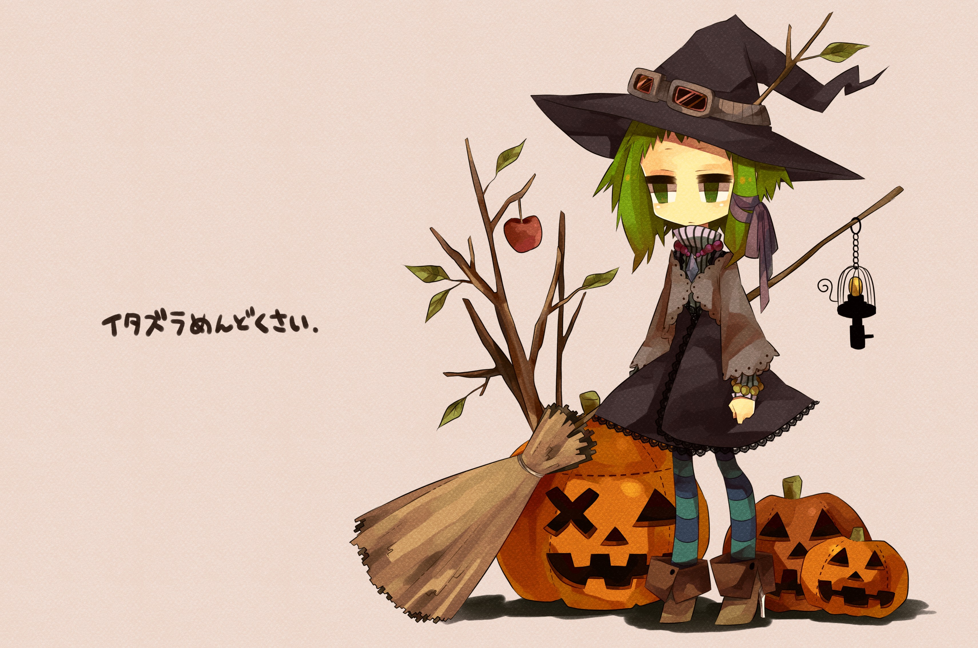 Vocaloid, Halloween, Megpoid Gumi, simple background, anime girls - desktop wallpaper