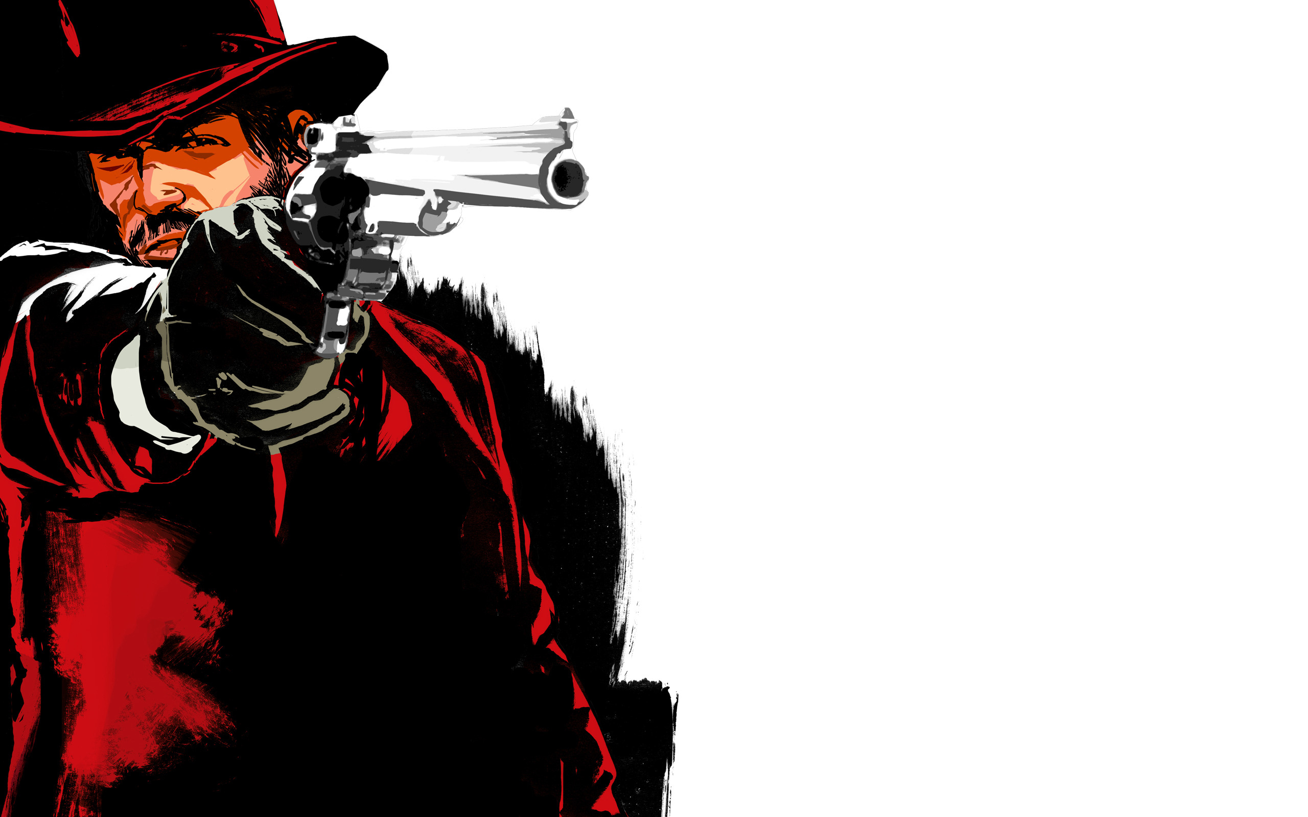 Red Dead Redemption, white background - desktop wallpaper