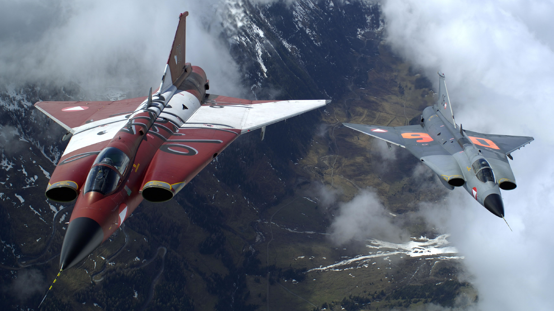 aircraft, Austria, Saab, Draken - desktop wallpaper