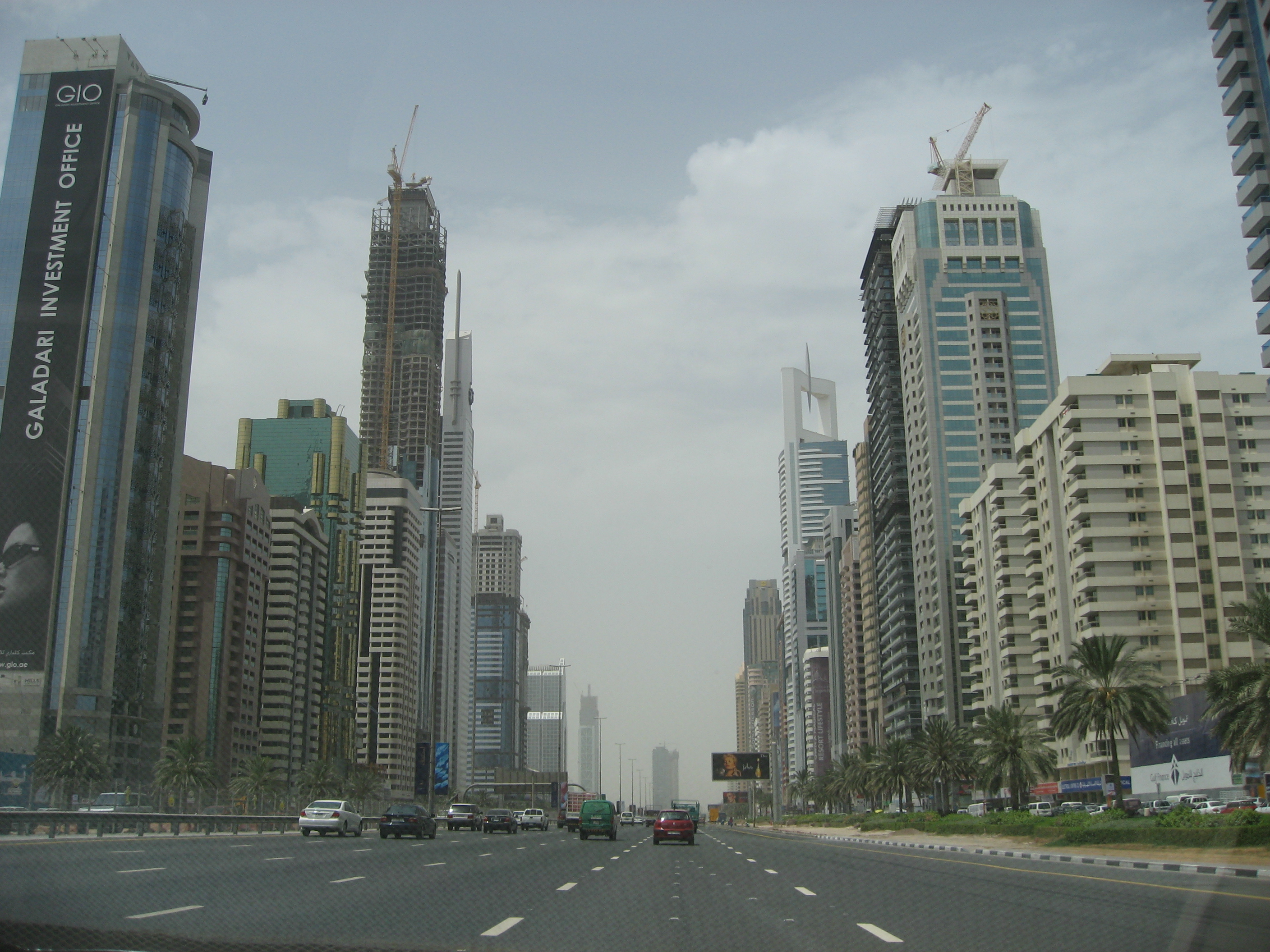 streets, Dubai, traffic, skyscrapers - desktop wallpaper