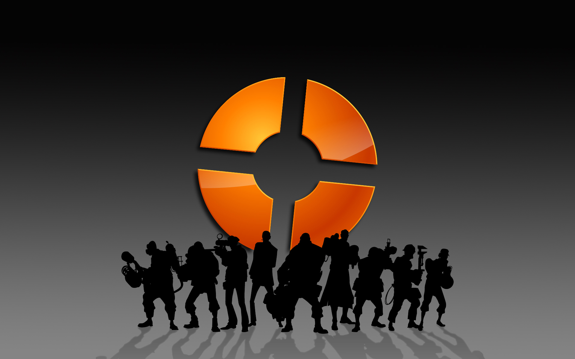 video games, silhouettes, Team Fortress 2, logos - desktop wallpaper