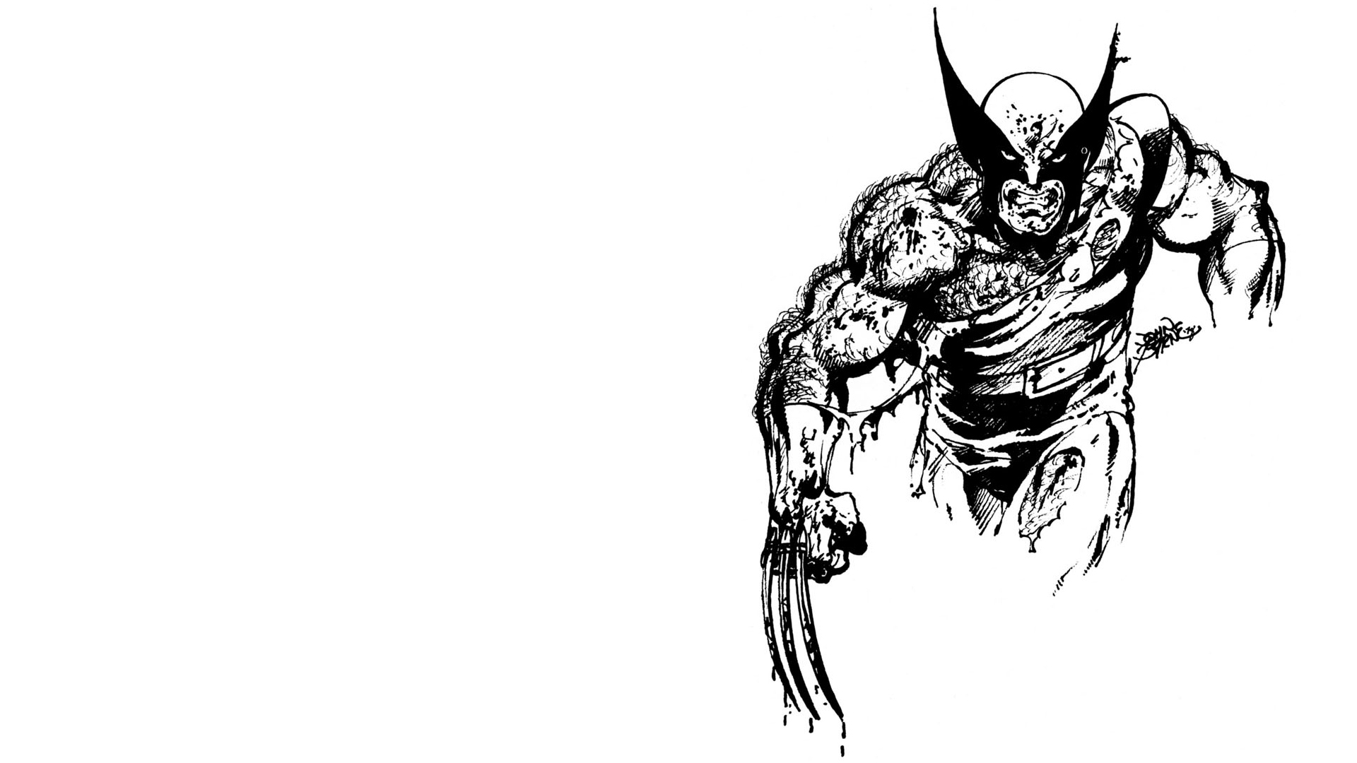 Wolverine, artwork, simple background - desktop wallpaper
