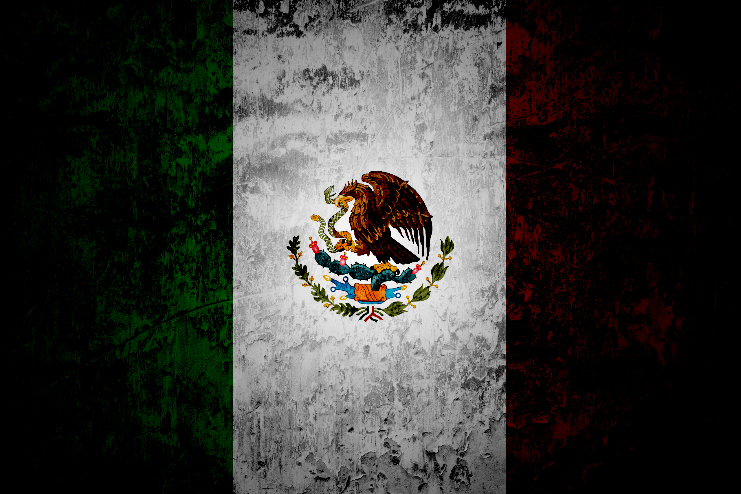 flags, Mexico, dirty - desktop wallpaper