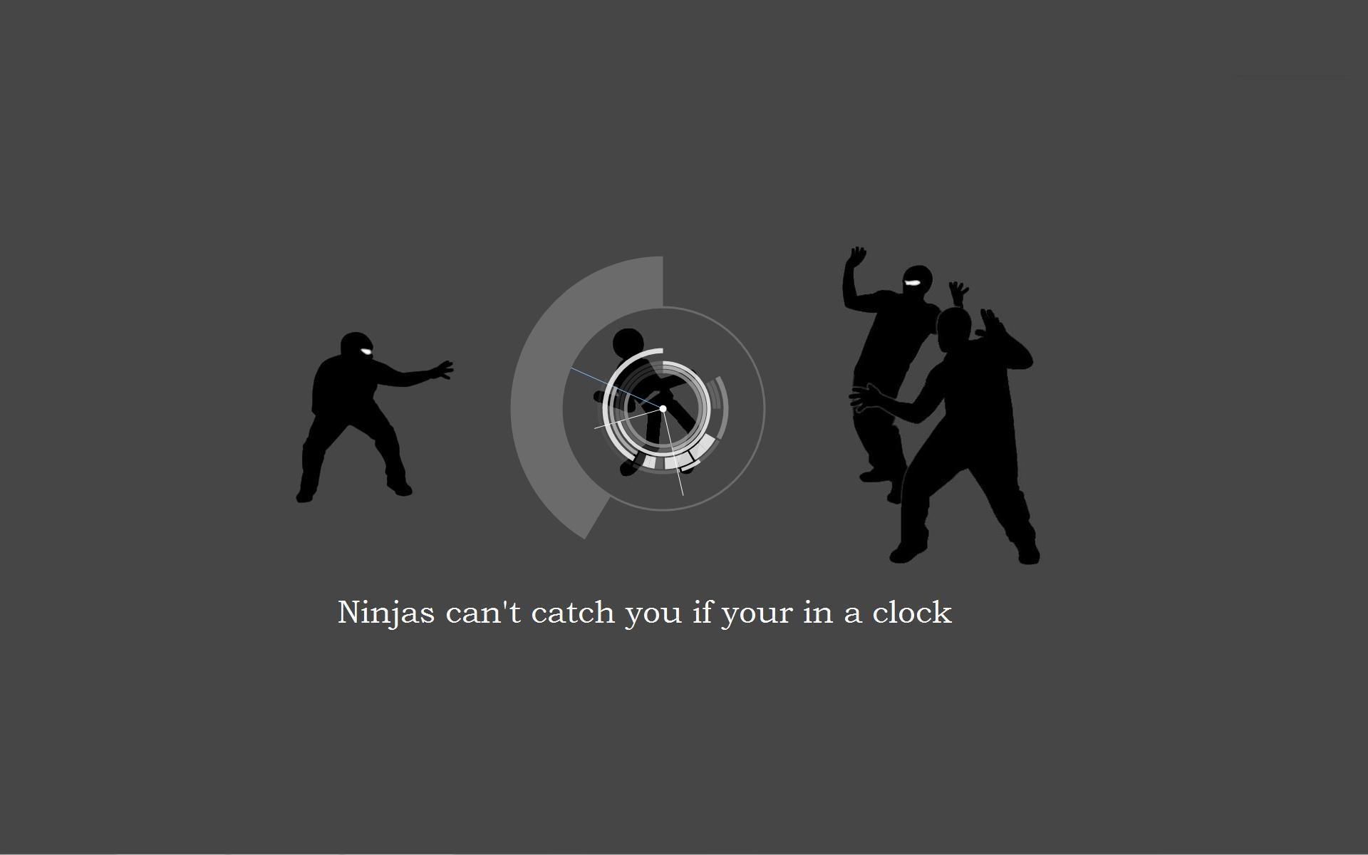 ninjas, ninjas cant catch you if, grammar - desktop wallpaper