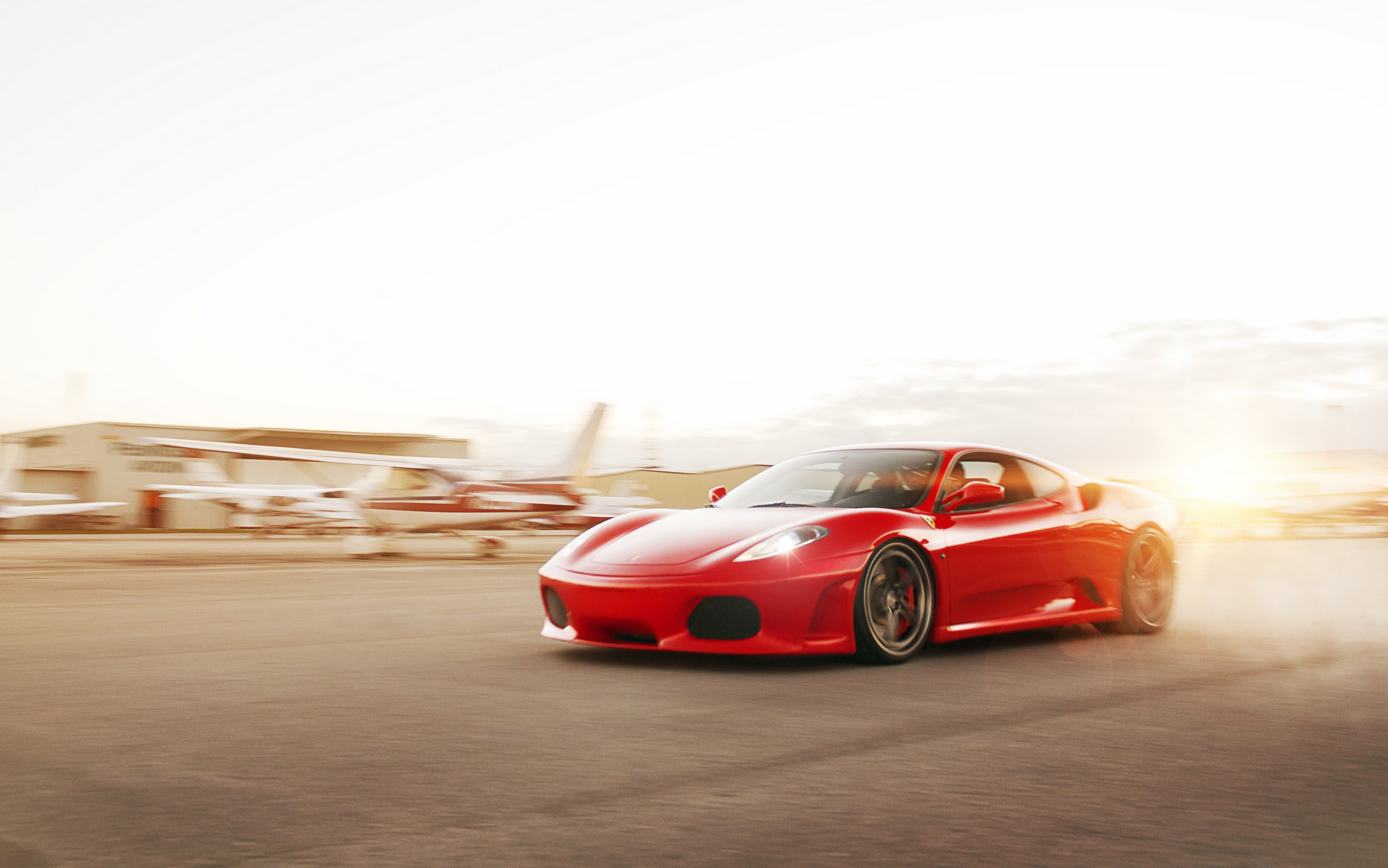 cars, airports, red cars, Ferrari F430 - desktop wallpaper
