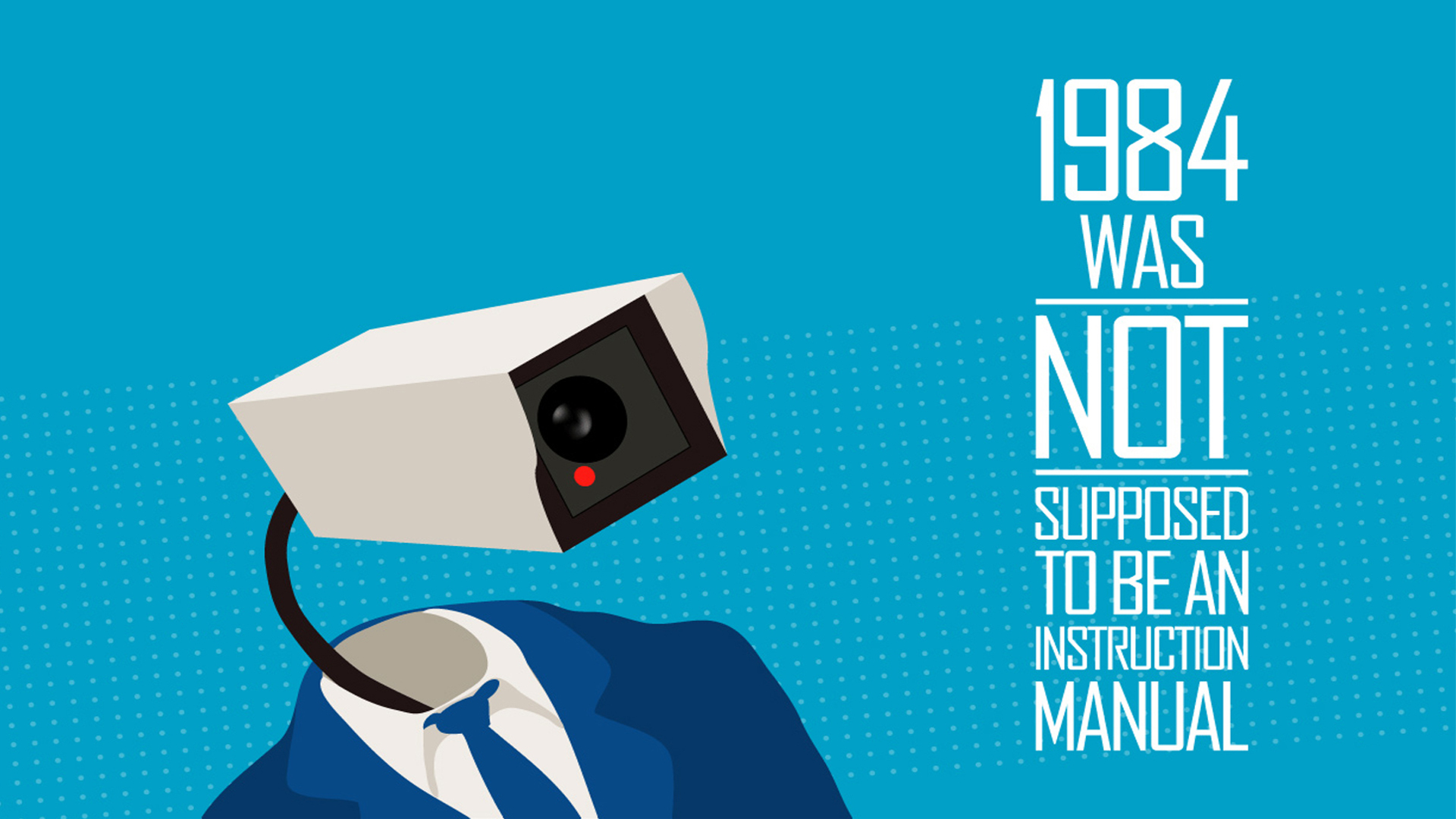 blue, dystopia, 1984, cameras, George Orwell, Conspiracy Theory - desktop wallpaper