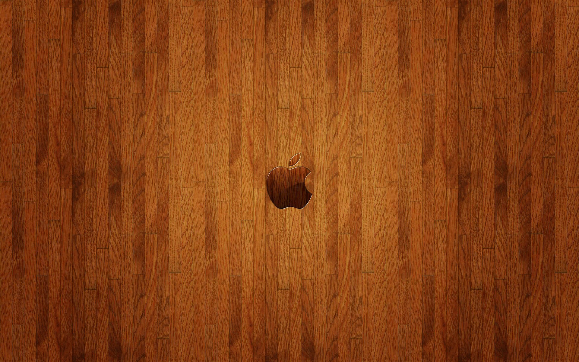 Apple Inc., wood panels, logos - desktop wallpaper