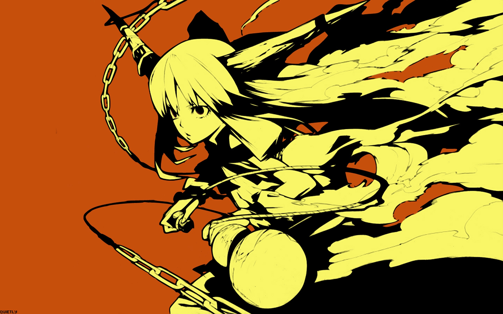 Touhou, demons, horns, Oni, Ibuki Suika, anime girls - desktop wallpaper