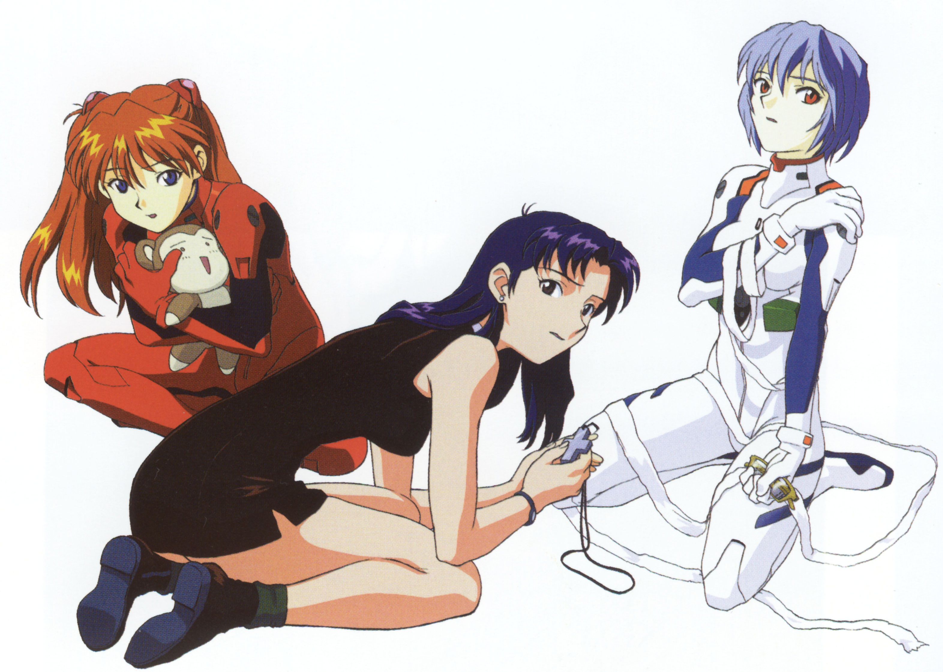 Ayanami Rei, Neon Genesis Evangelion, Katsuragi Misato, Asuka Langley Soryu - desktop wallpaper