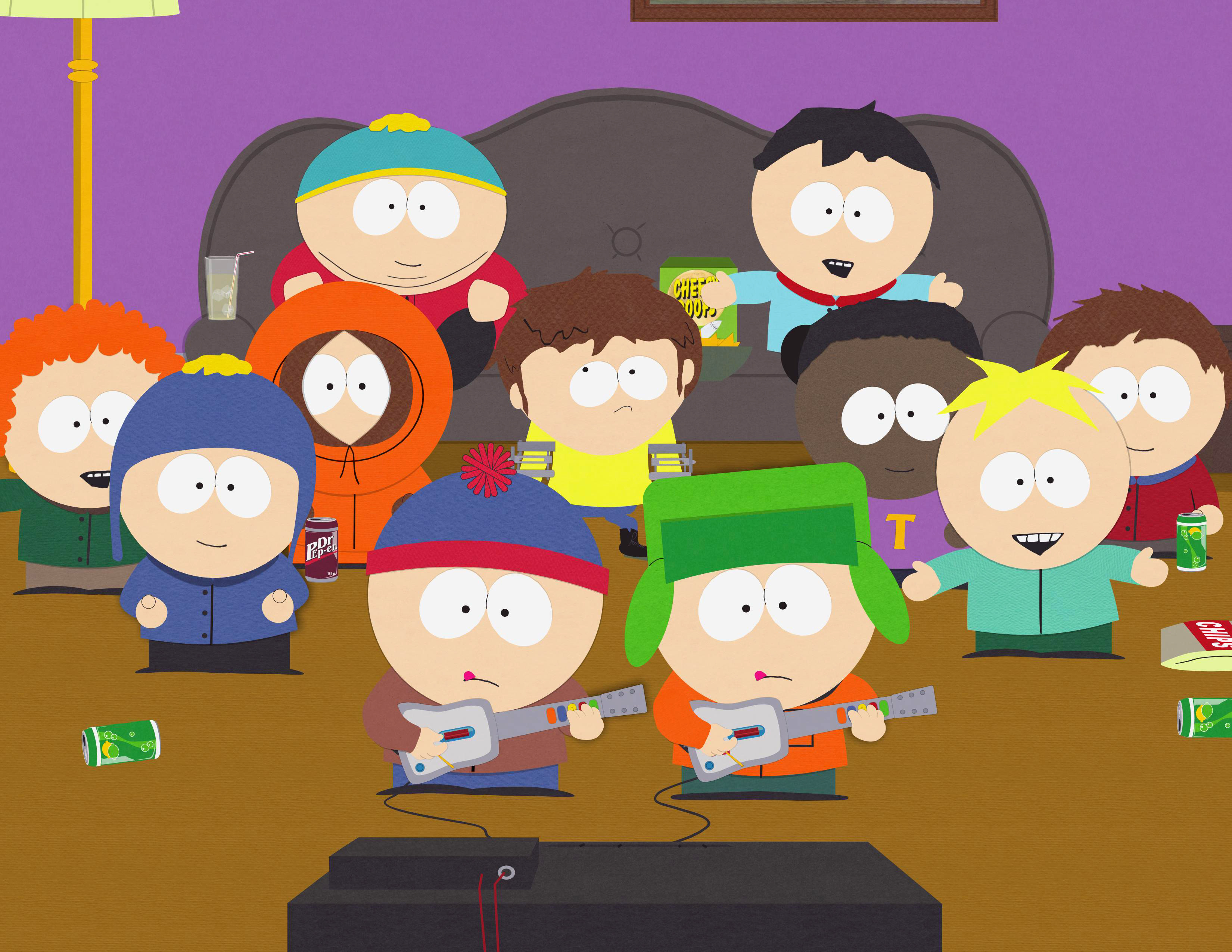 South Park, Eric Cartman, Stan Marsh, Guitar Hero, Kenny McCormick, Kyle Broflovski, Butters Stotch - desktop wallpaper