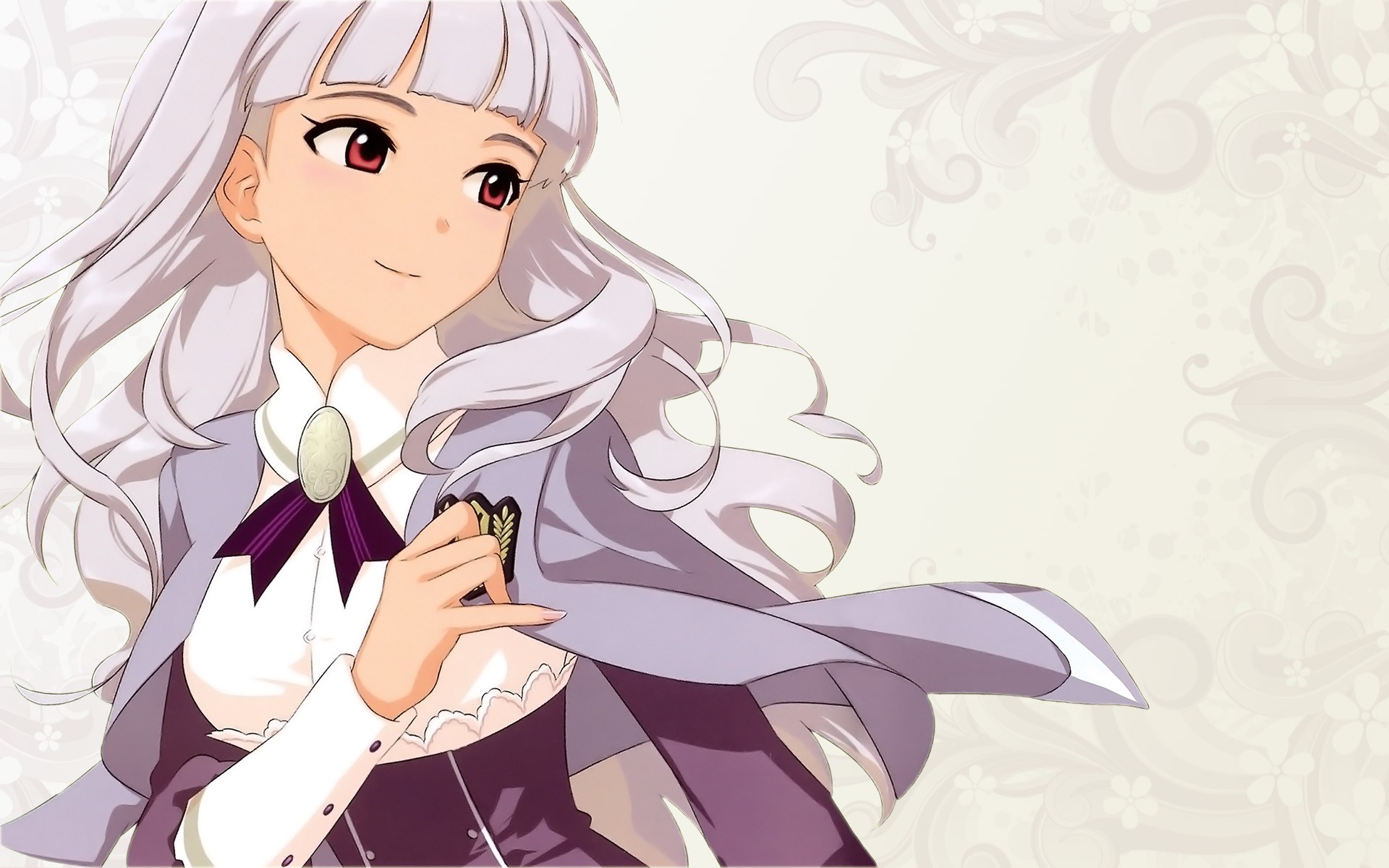 dress, long hair, anime, white hair, Shijou Takane, Idolmaster - desktop wallpaper