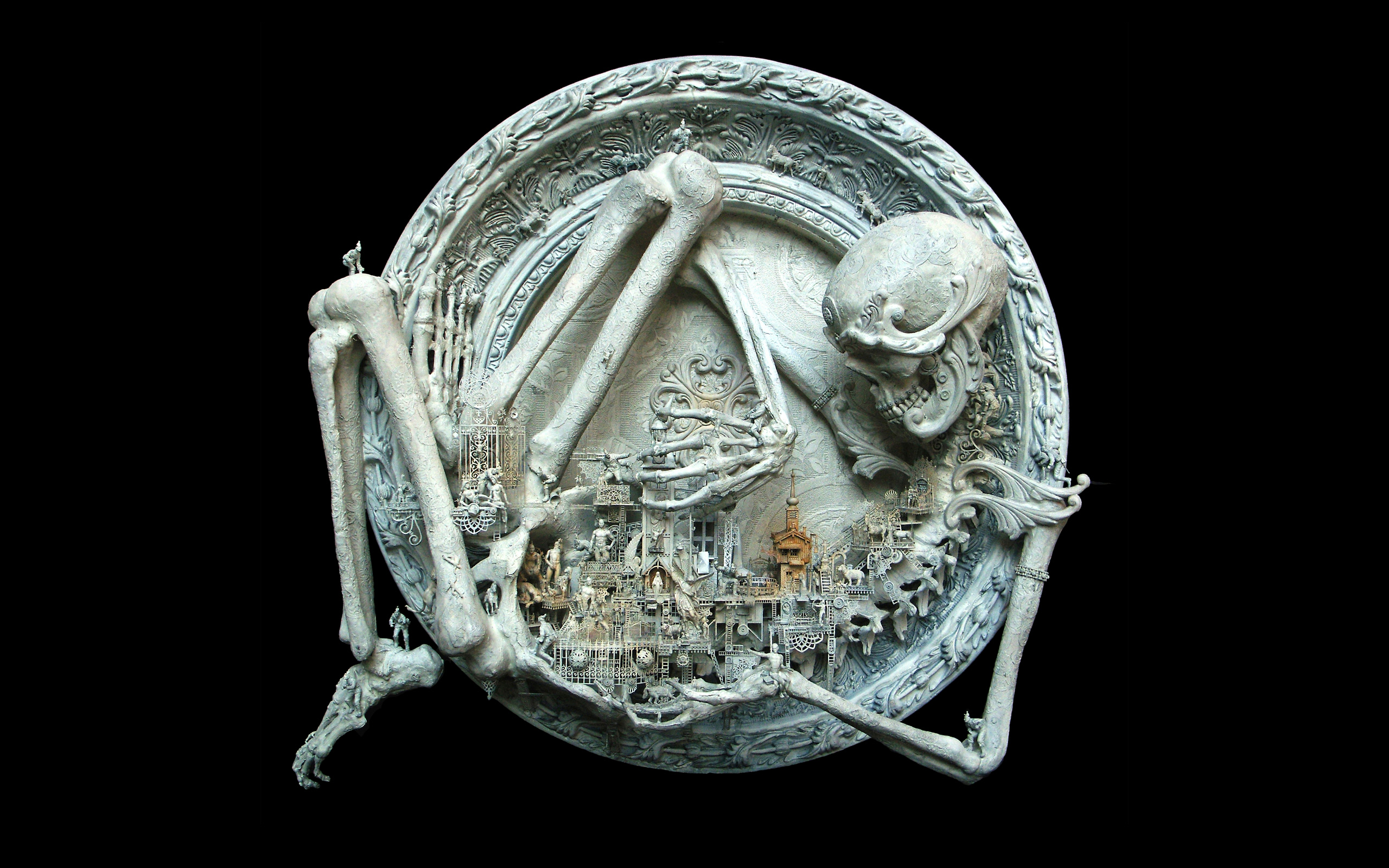 skulls, dead, skeletons, kris kuksi - desktop wallpaper