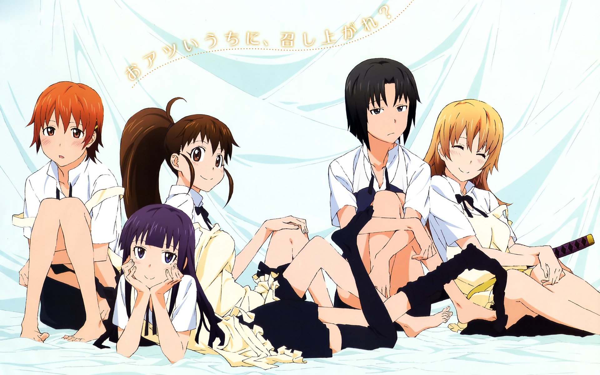 Working!! (Anime), Yamada Aoi, Taneshima Popura, Shirafuji Kyouko, Todoroki Yachiyo, Inami Mahiru - desktop wallpaper