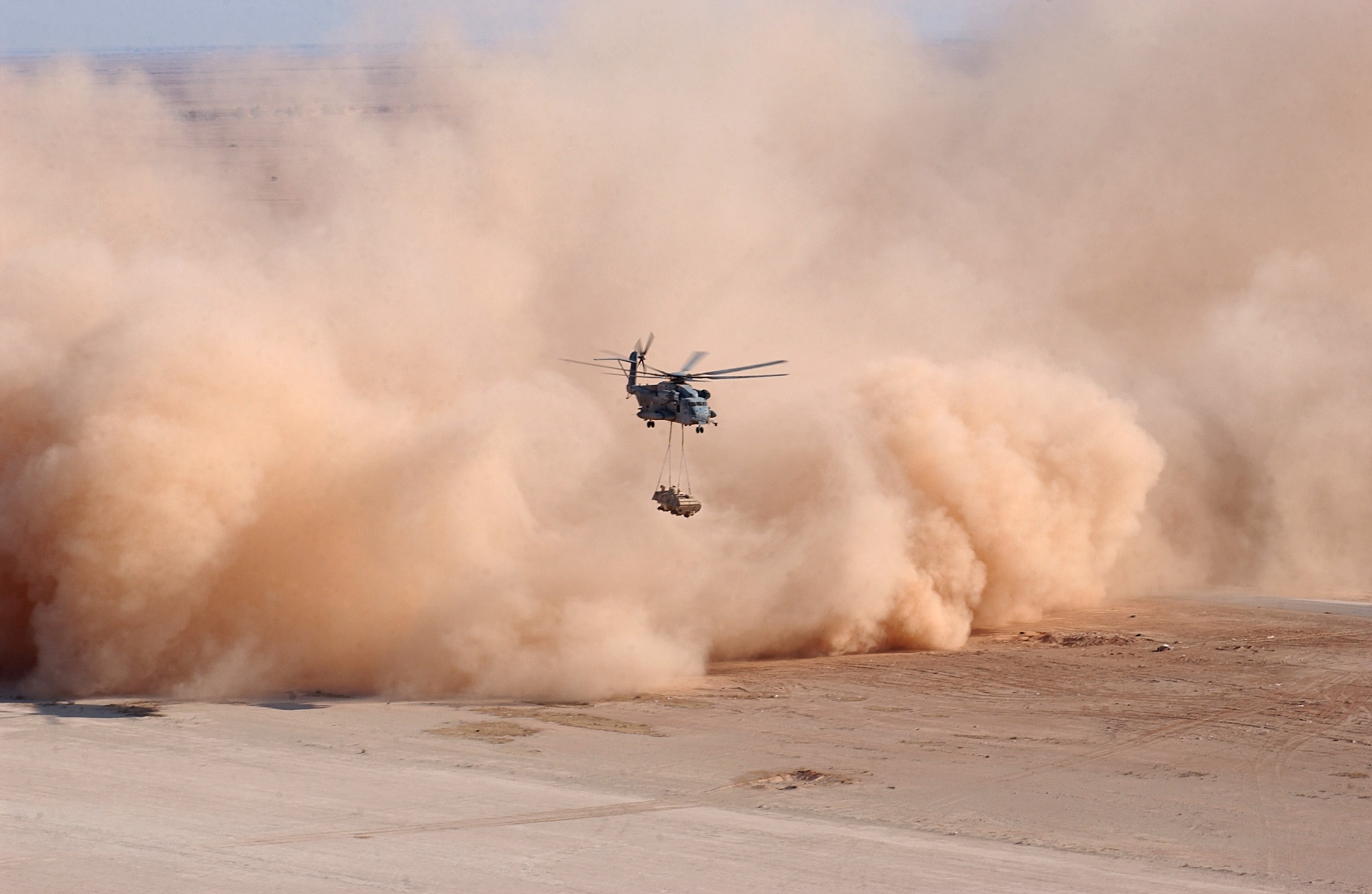 military, helicopters, dust, vehicles - desktop wallpaper