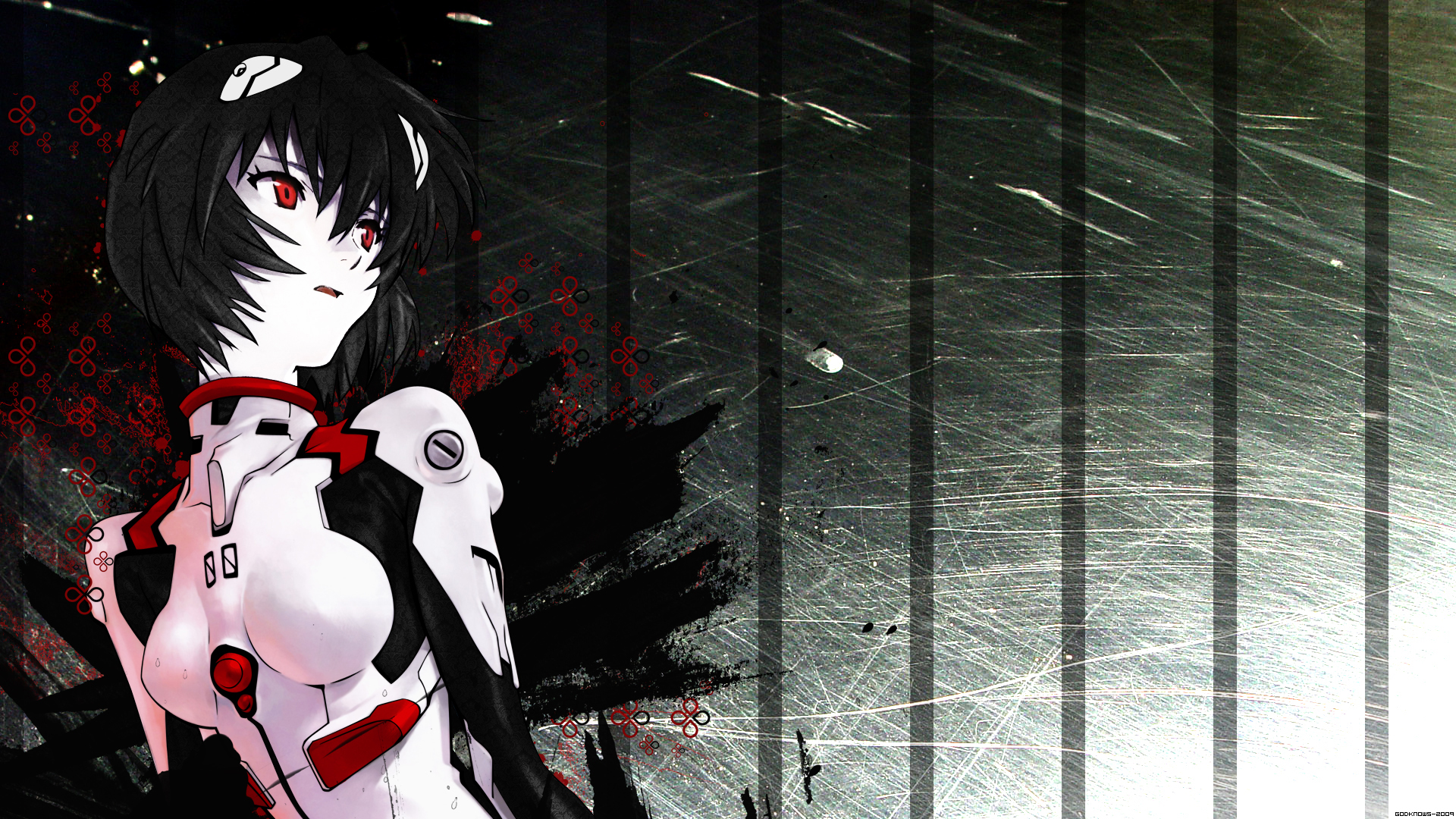 Ayanami Rei, Neon Genesis Evangelion, red eyes, bodysuits, anime girls - desktop wallpaper
