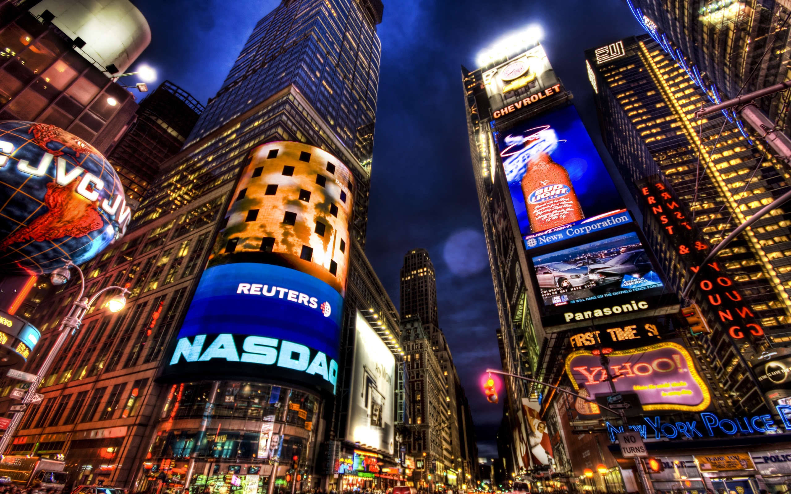 cityscapes, night, architecture, buildings, New York City, skyscrapers, Times Square, advertisement - desktop wallpaper