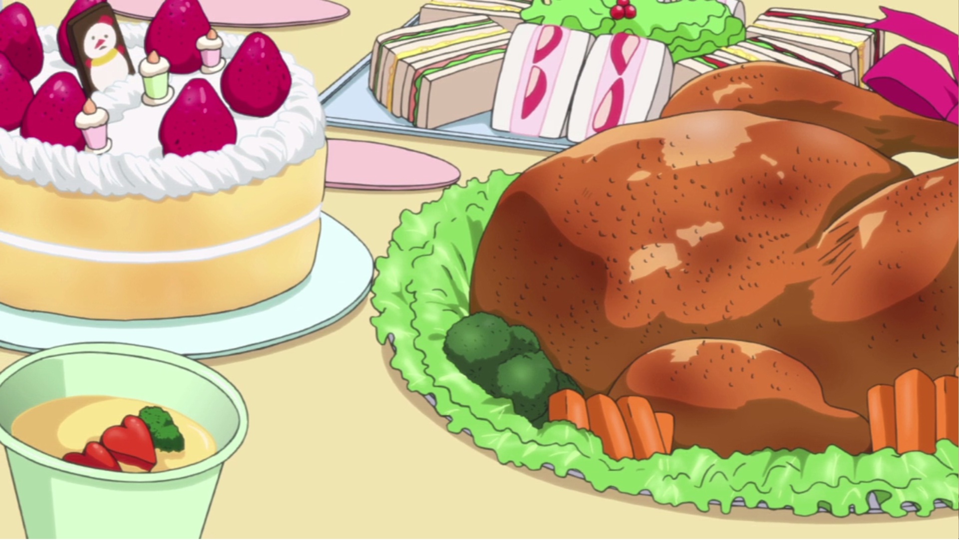 food, anime, Turkey bird, cakes - desktop wallpaper