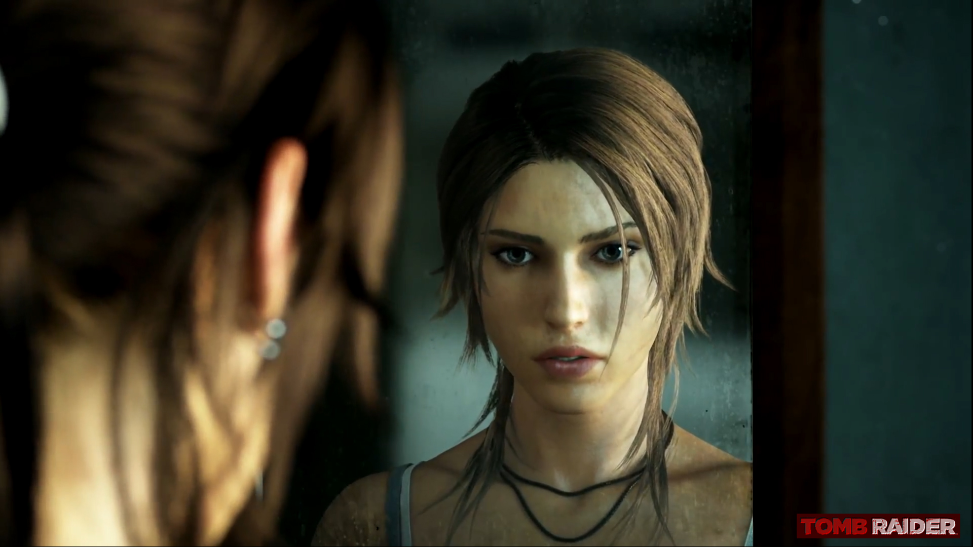 brunettes, women, mirrors, Tomb Raider, Lara Croft - desktop wallpaper