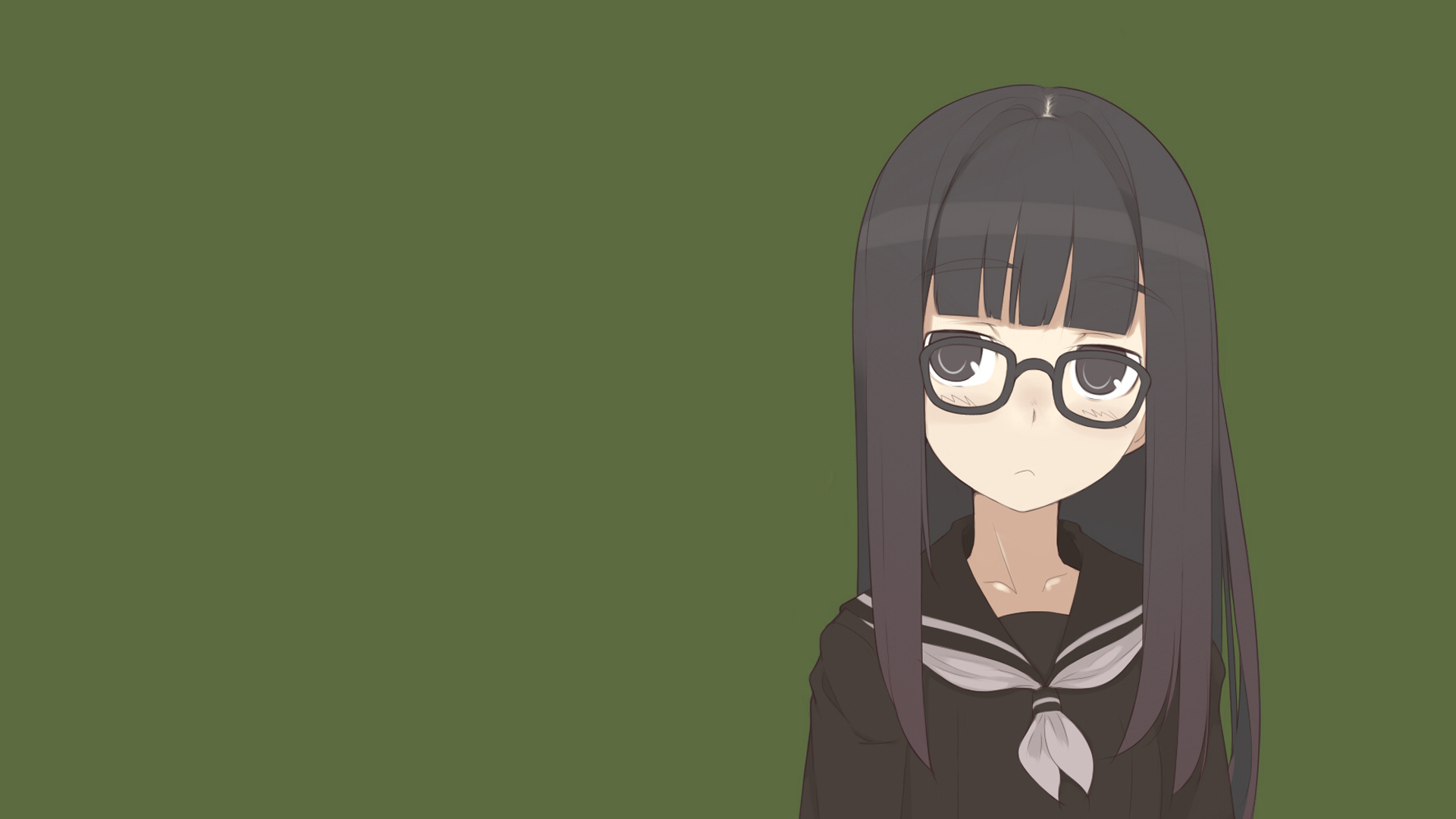 school uniforms, glasses, anime girls, black hair - desktop wallpaper