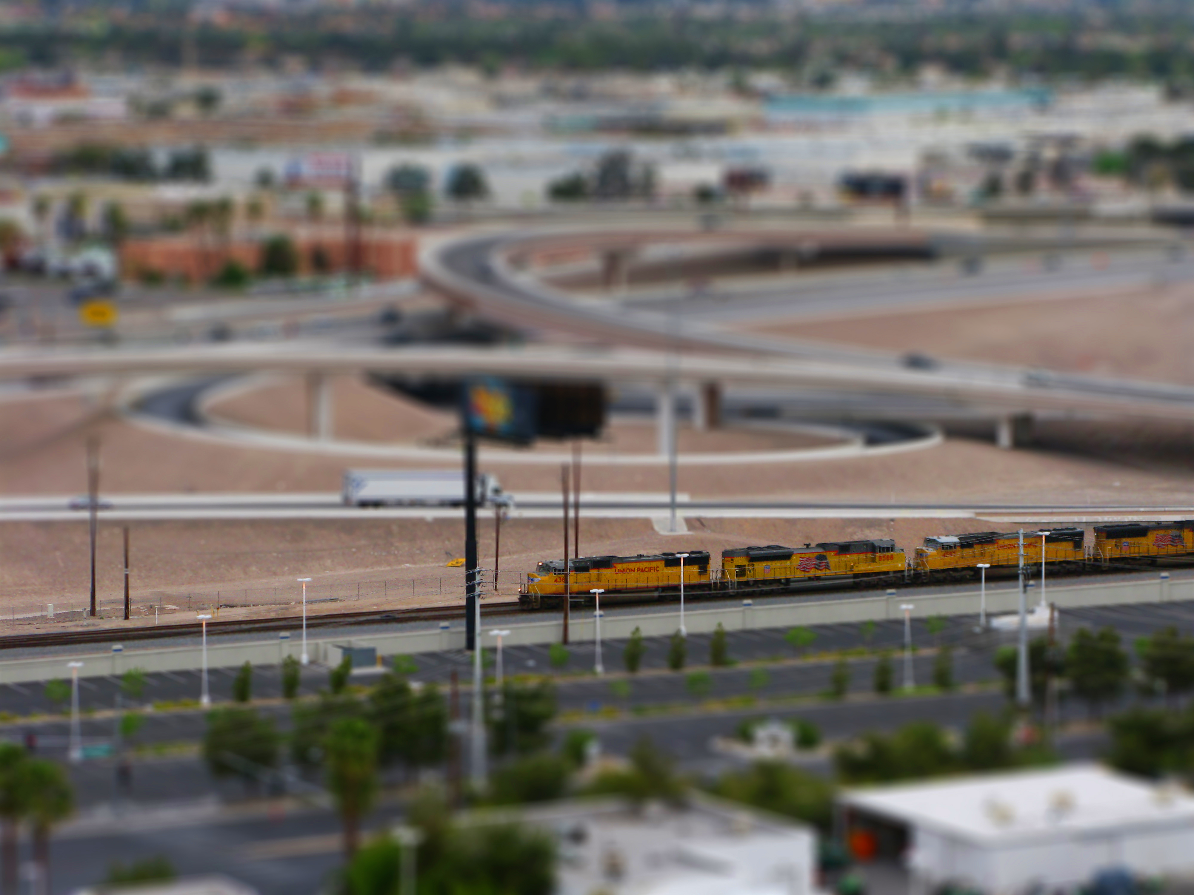 trains, railroad tracks, tilt-shift, vehicles - desktop wallpaper