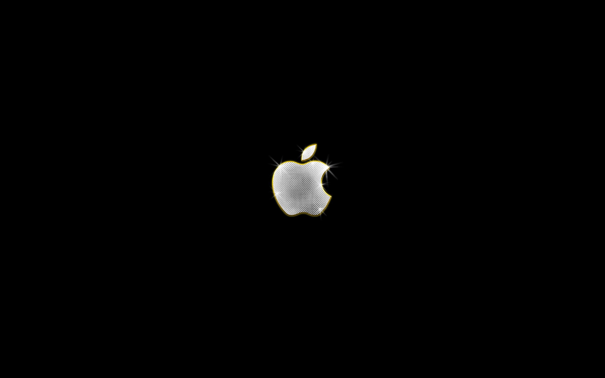 Apple Inc., Mac, logos, black background - desktop wallpaper