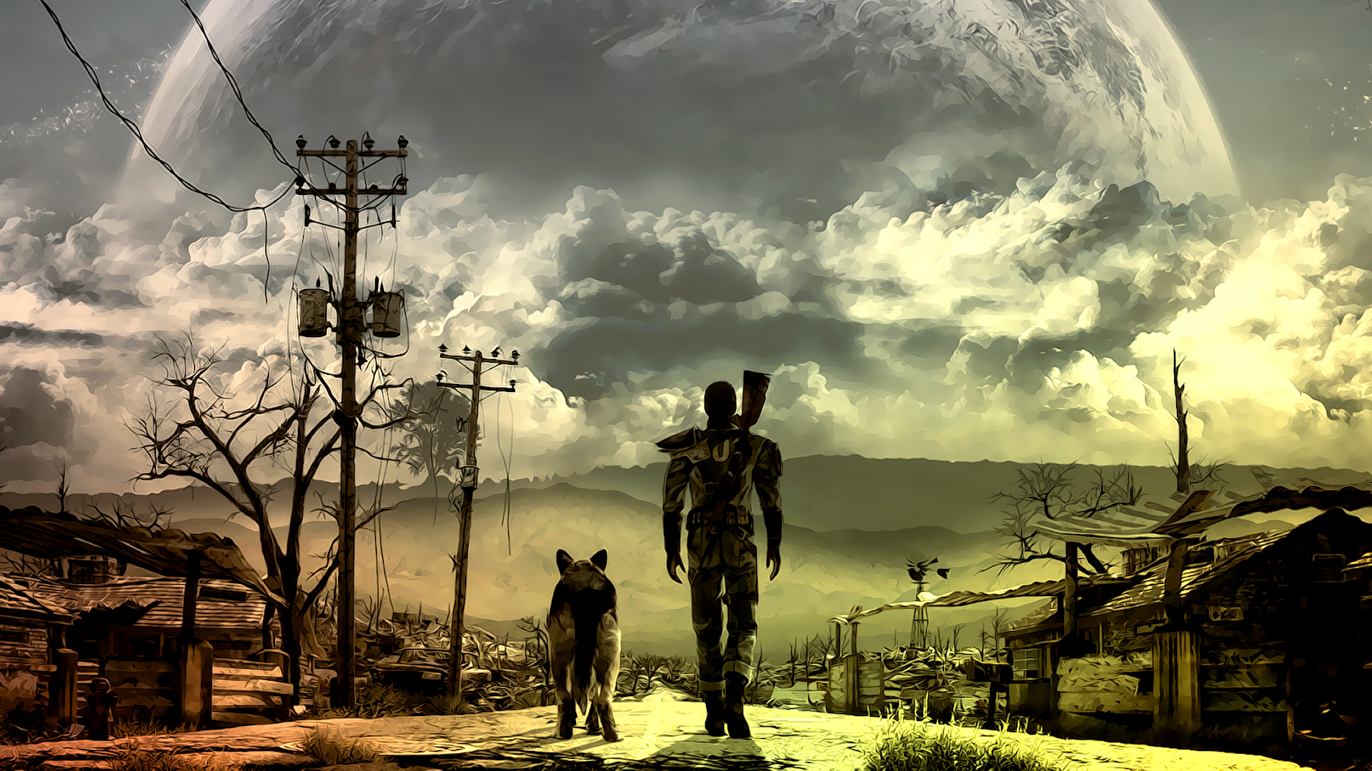 video games, Fallout, dogs, men, man junk - desktop wallpaper