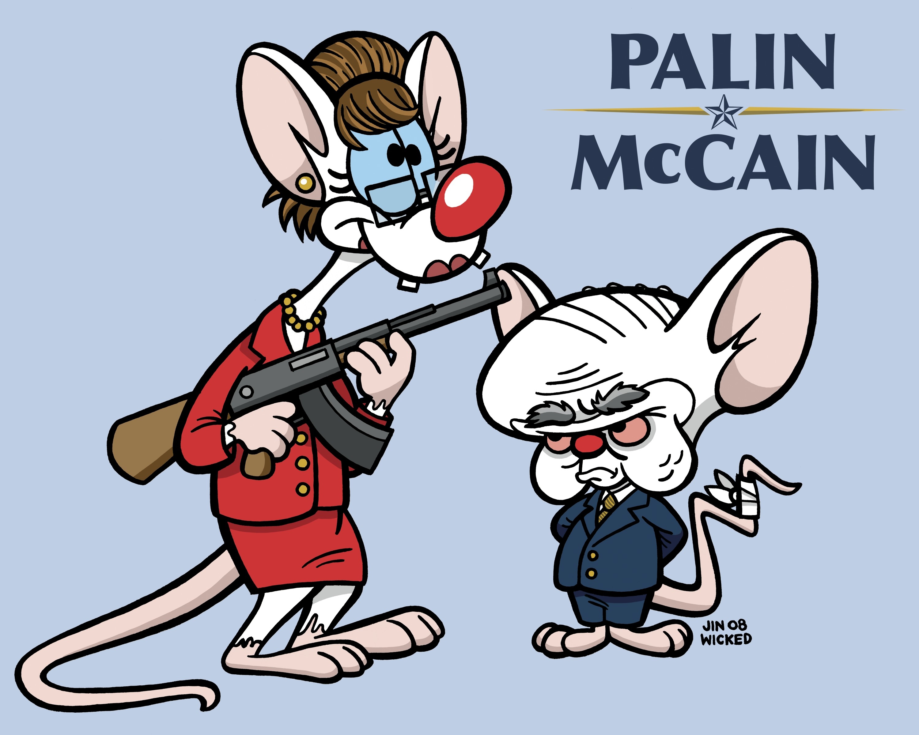 Sarah Palin, Pinky and the Brain, John Mc Cain - desktop wallpaper