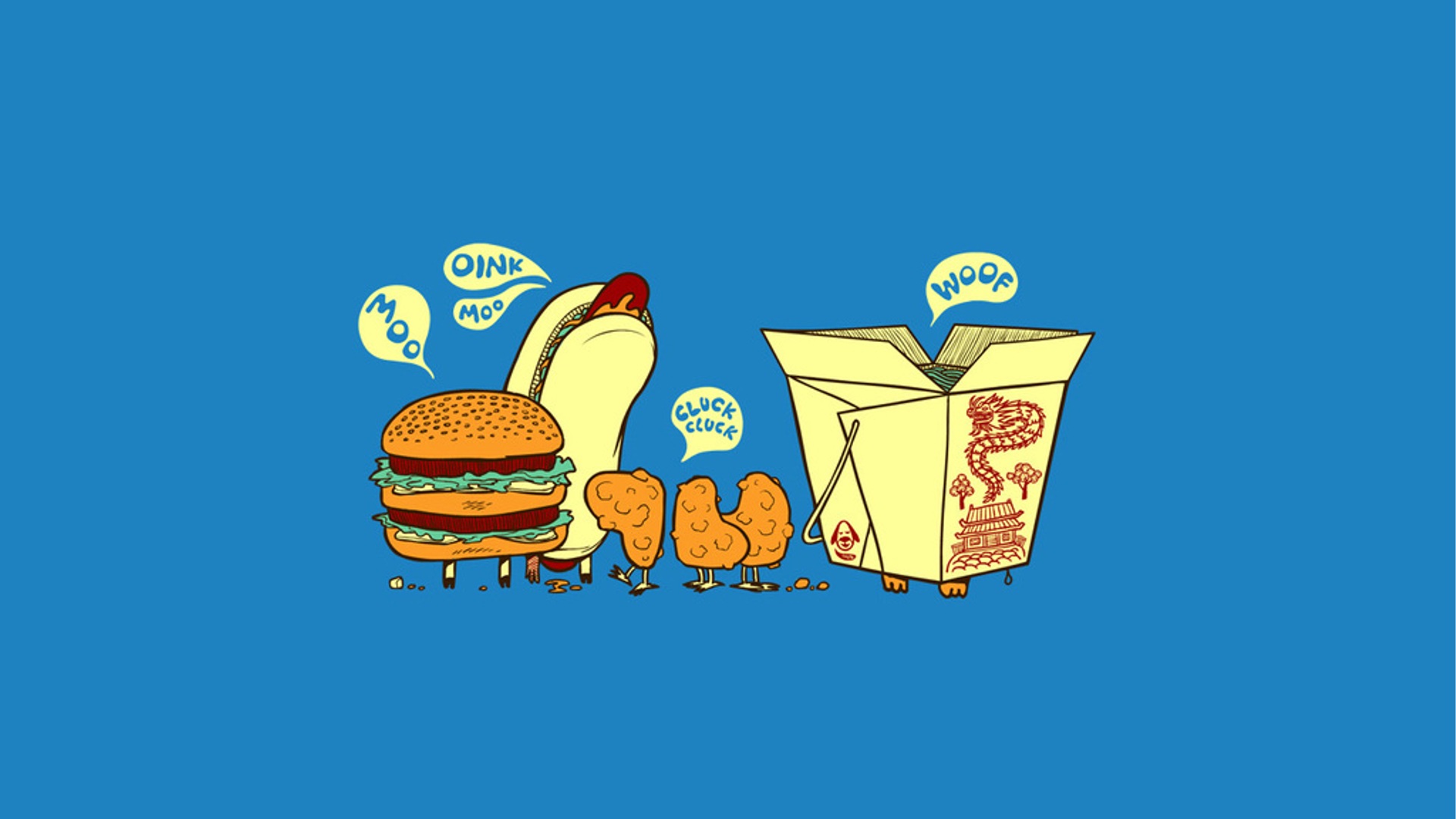 food, funny, hotdogs, cows, hamburgers, chicken wings - desktop wallpaper