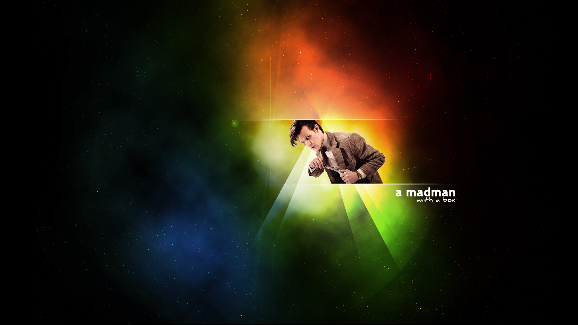 outer space, text, Matt Smith, rainbows, Eleventh Doctor, Doctor Who - desktop wallpaper