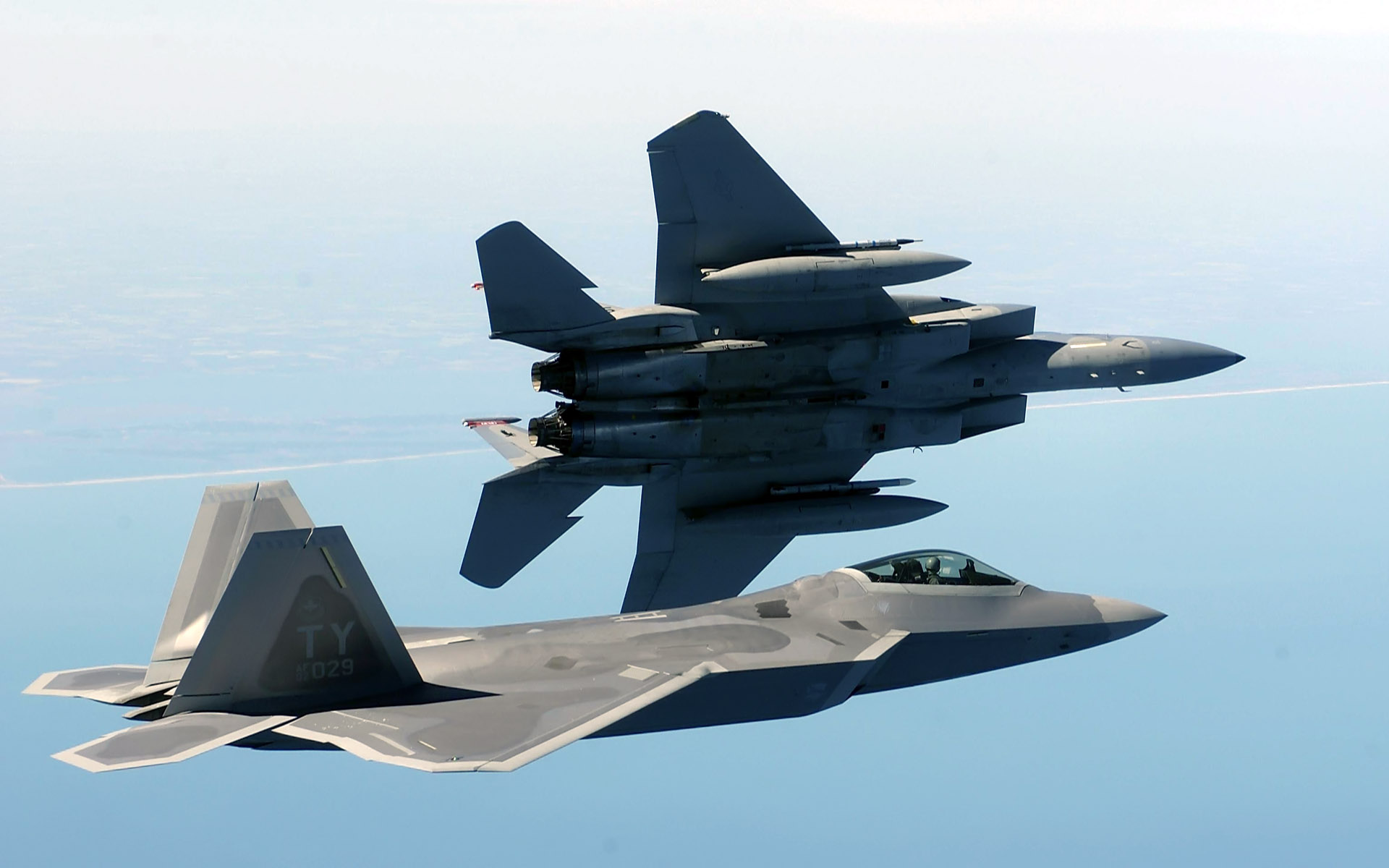 aircraft, military, F-22 Raptor, planes, vehicles, F-15 Eagle - desktop wallpaper