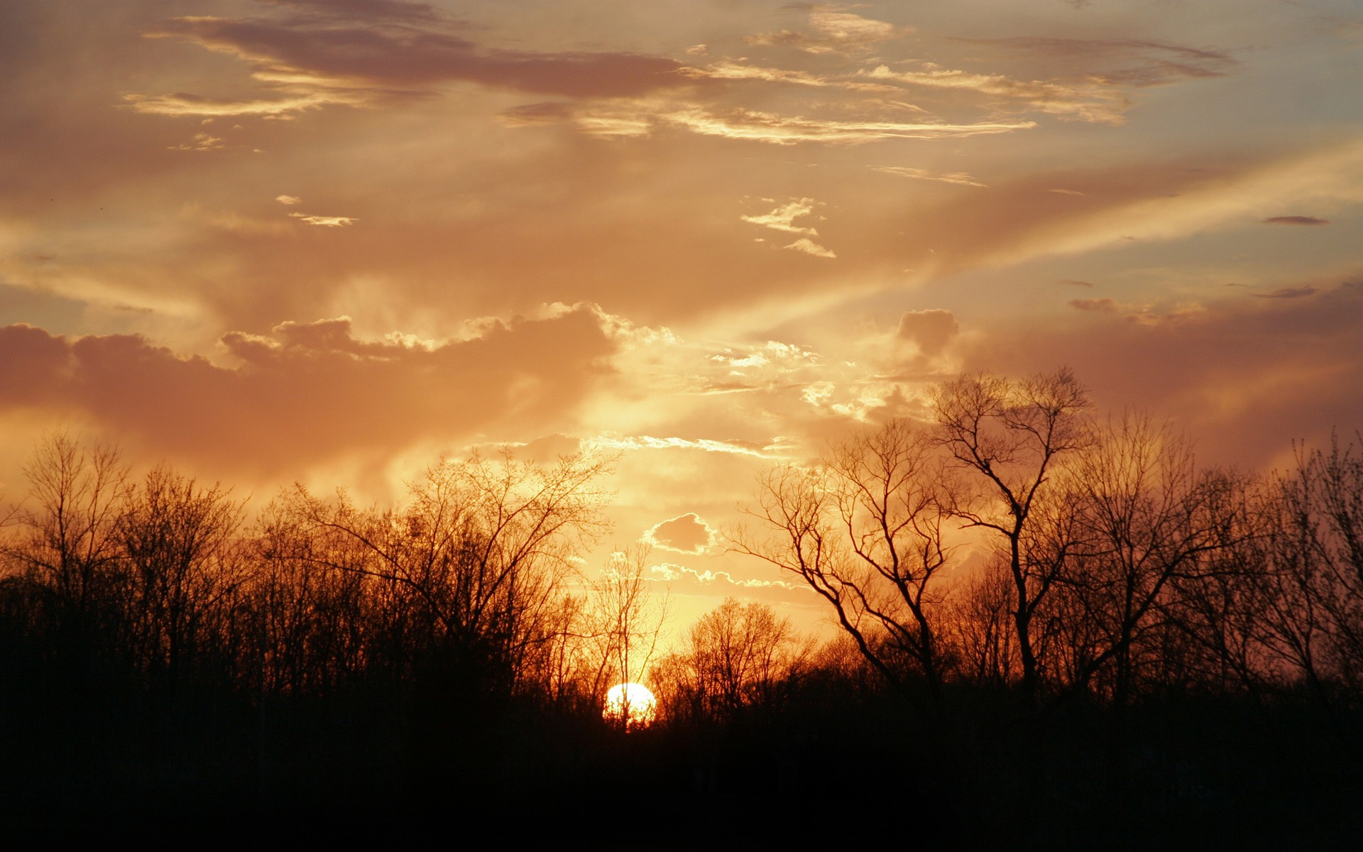 sunset, clouds, Sun - desktop wallpaper