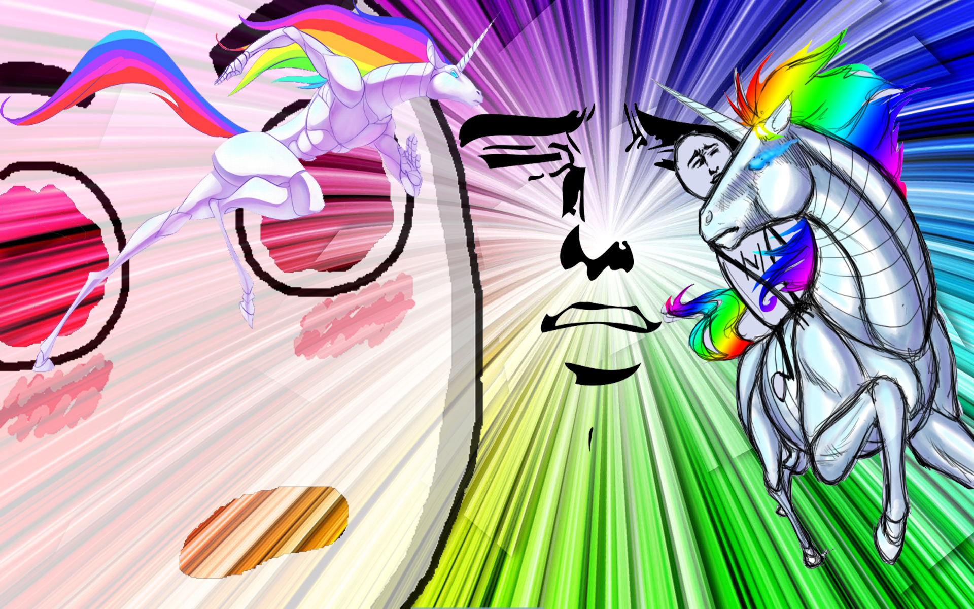 Internet, robot unicorn attack, rainbows, yaranaika - desktop wallpaper