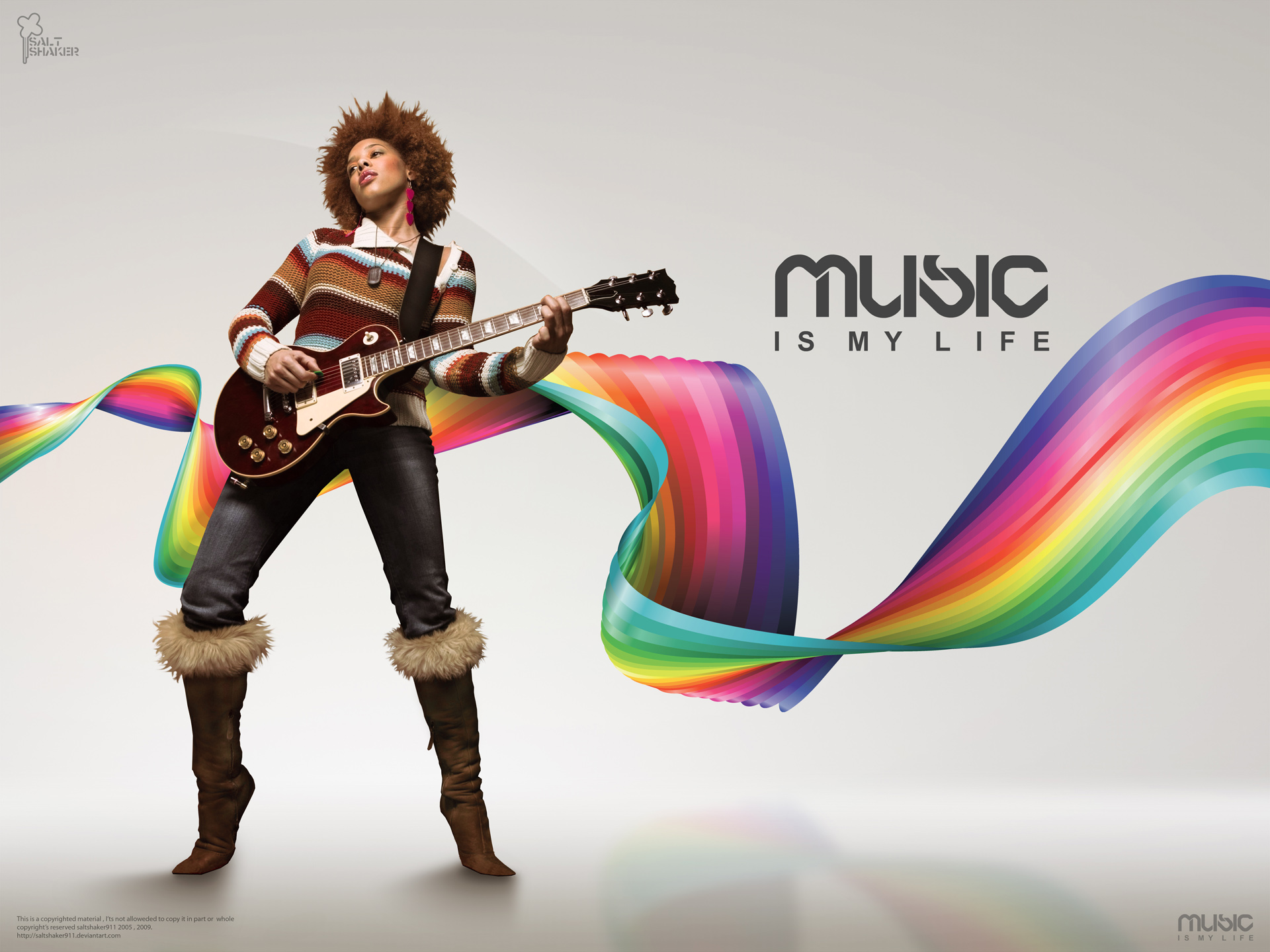 music, rainbows - desktop wallpaper