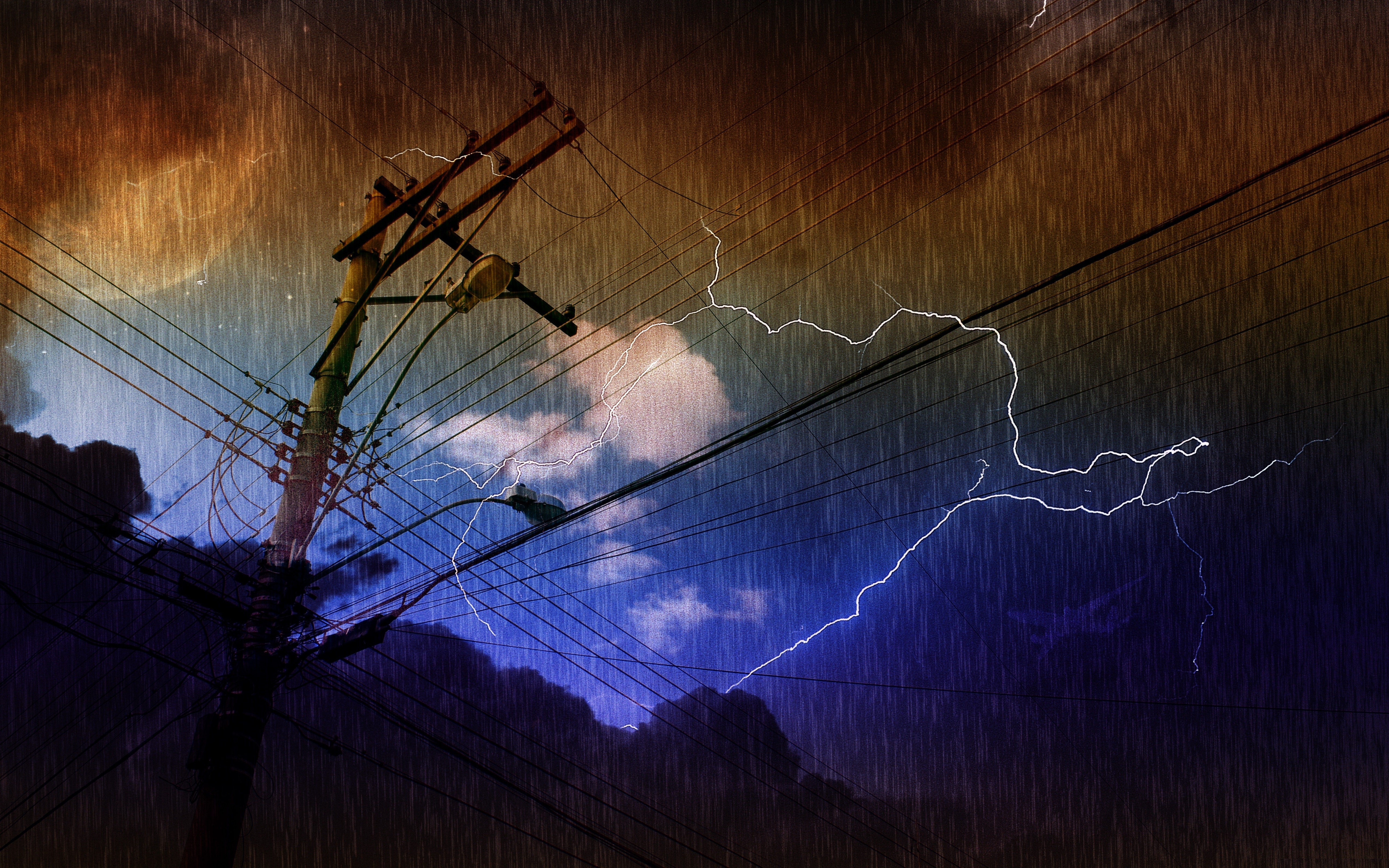 night, storm, electric, lightning - desktop wallpaper
