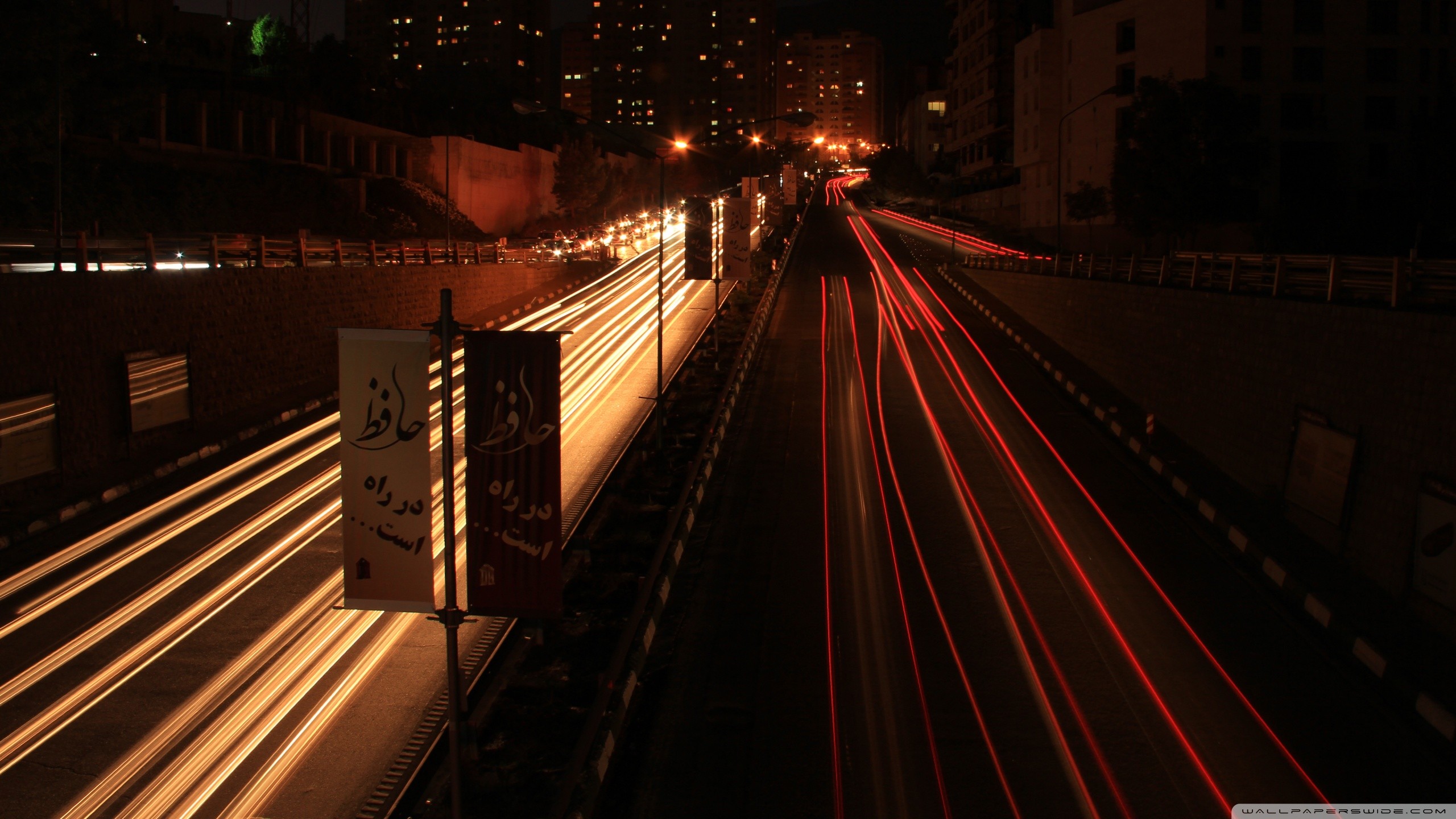 cityscapes, dark, night, roads, long exposure - desktop wallpaper