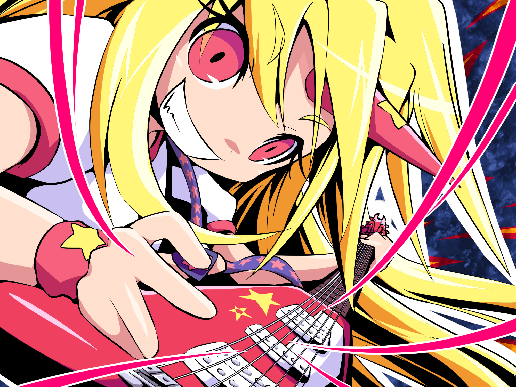 video games, Touhou, music, Oni, guitars, Hoshiguma Yuugi, anime girls - desktop wallpaper