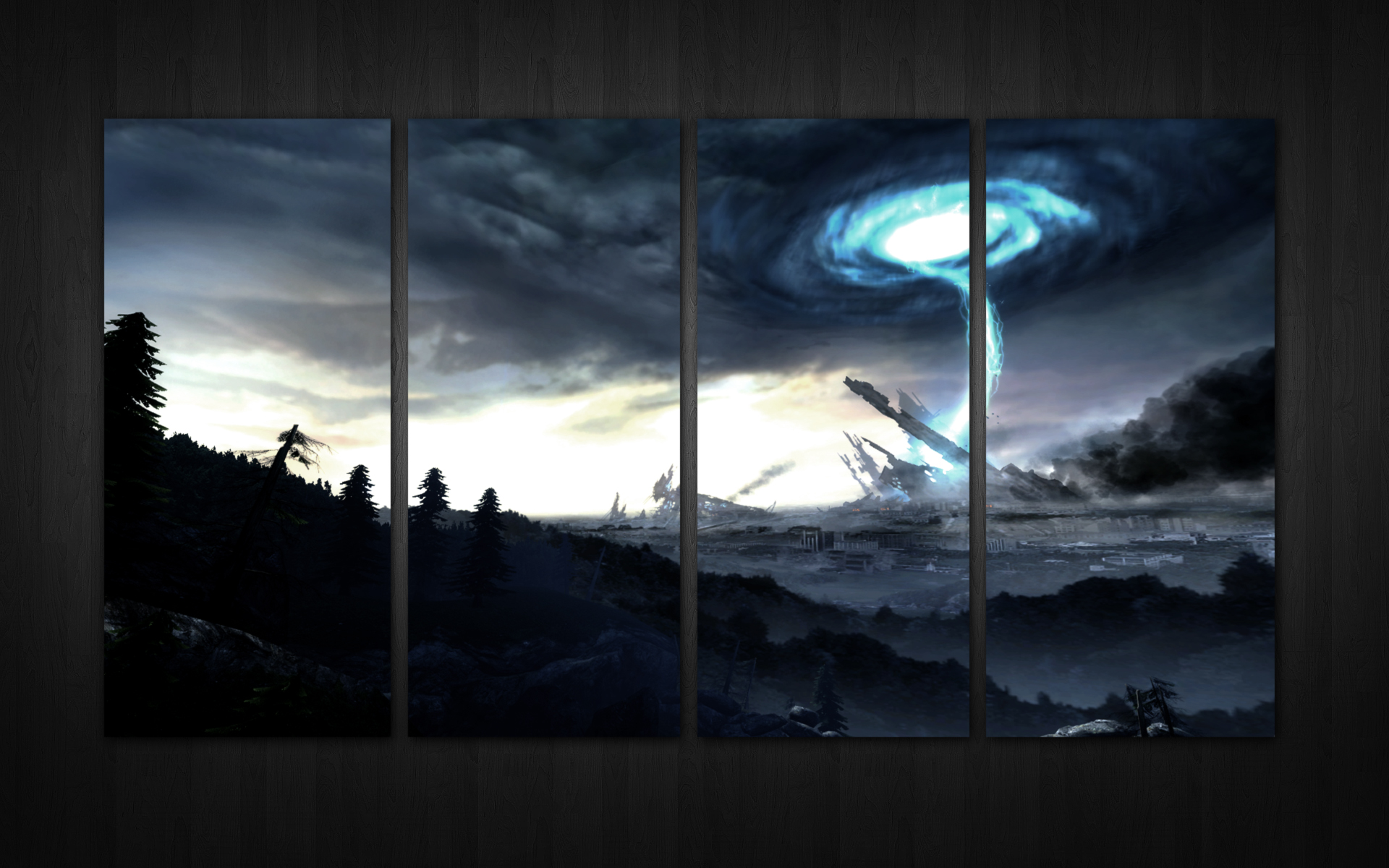 ski, science fiction, artwork, skyscapes - desktop wallpaper