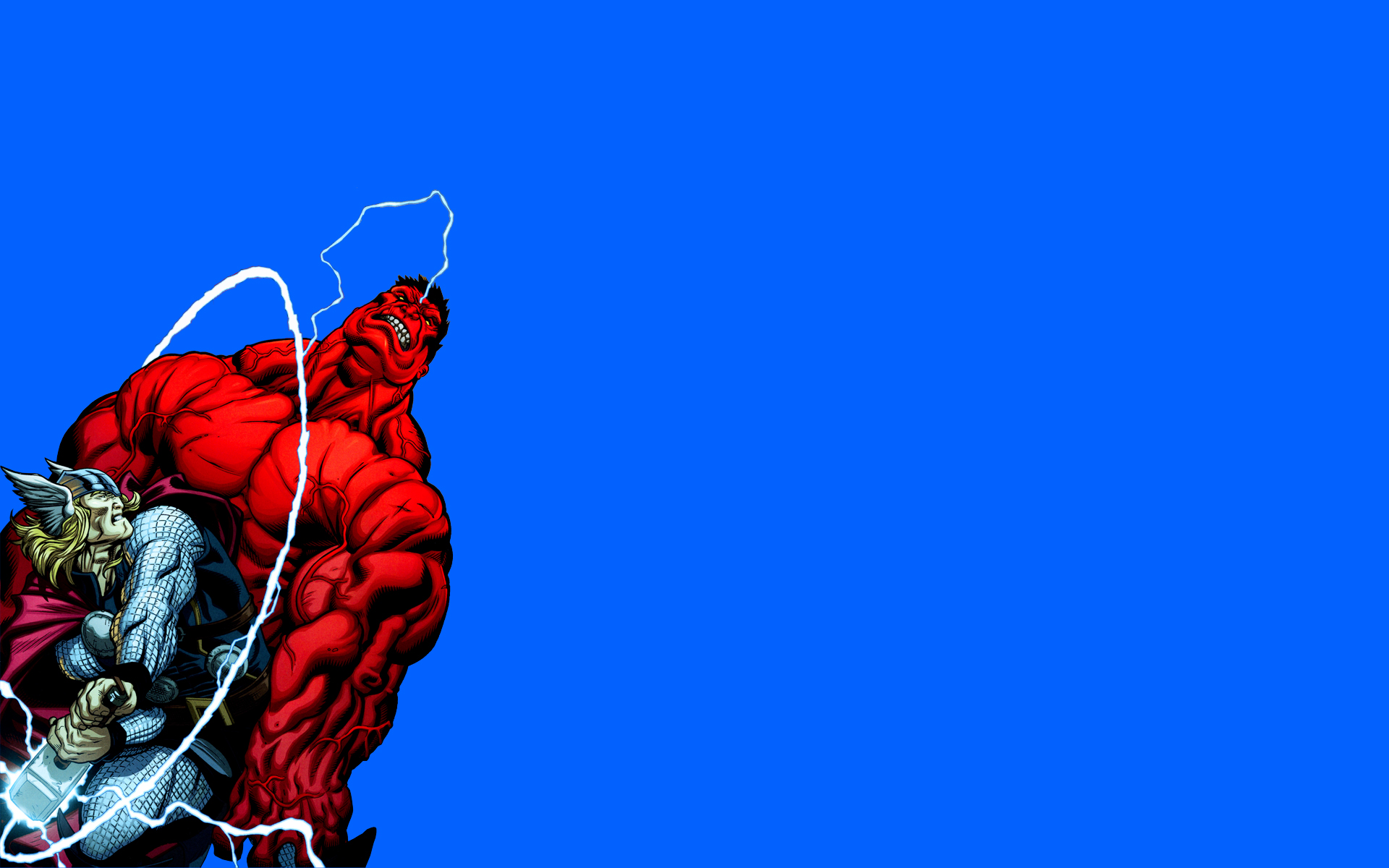 Hulk (comic character), Thor, Marvel Comics, Red Hulk - desktop wallpaper