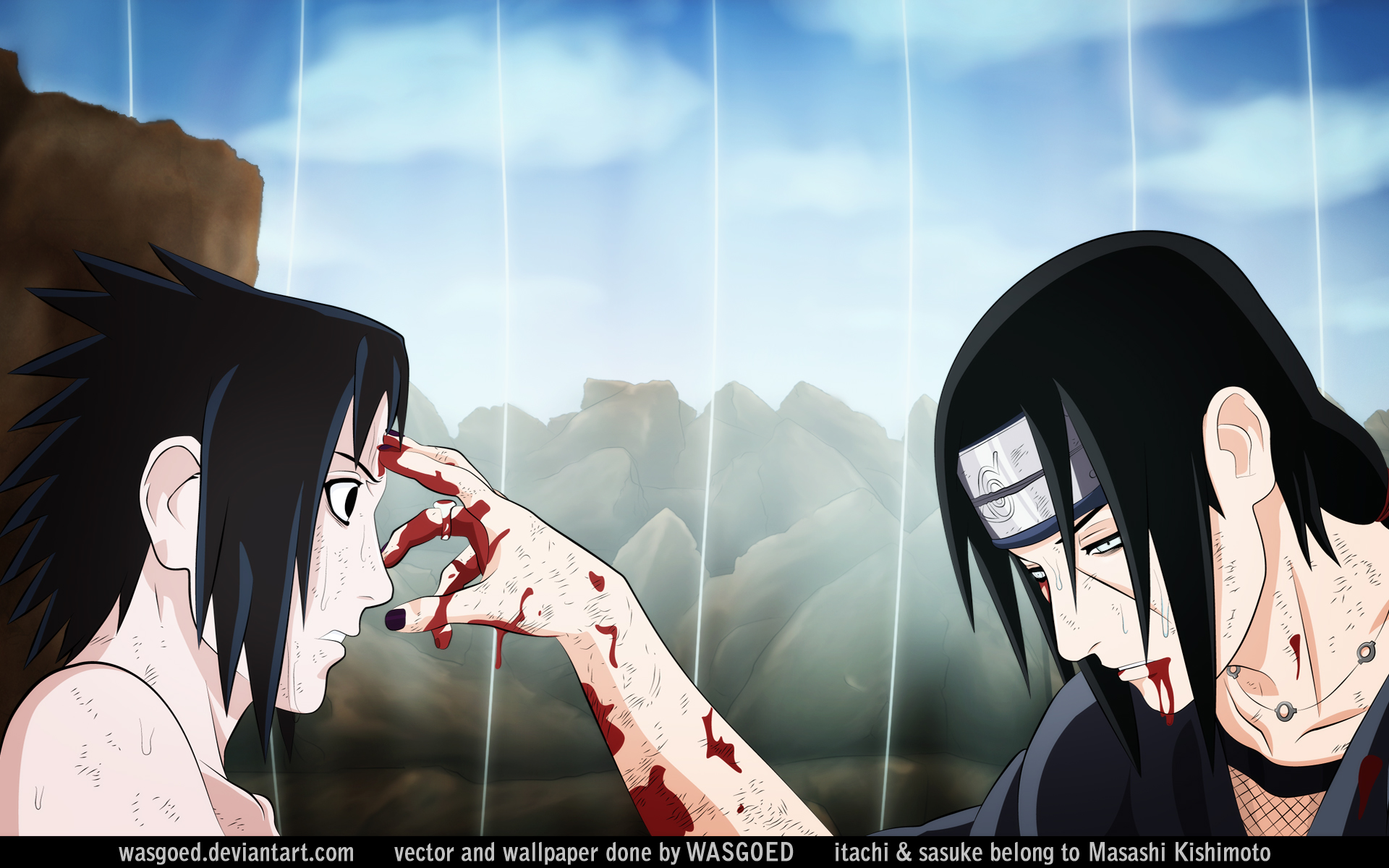 blood, vectors, Uchiha Sasuke, Naruto: Shippuden, Uchiha Itachi - desktop wallpaper