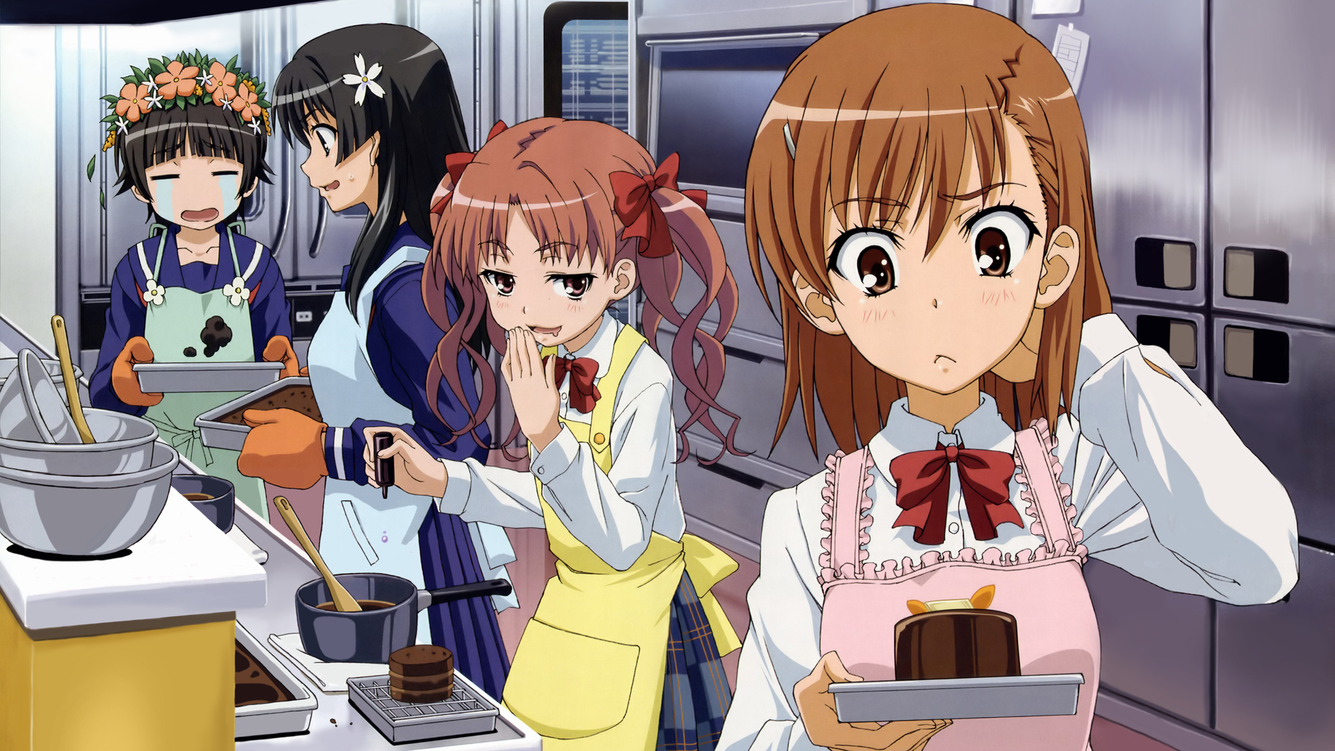 Misaka Mikoto, Toaru Kagaku no Railgun, Uiharu Kazari, anime girls - desktop wallpaper