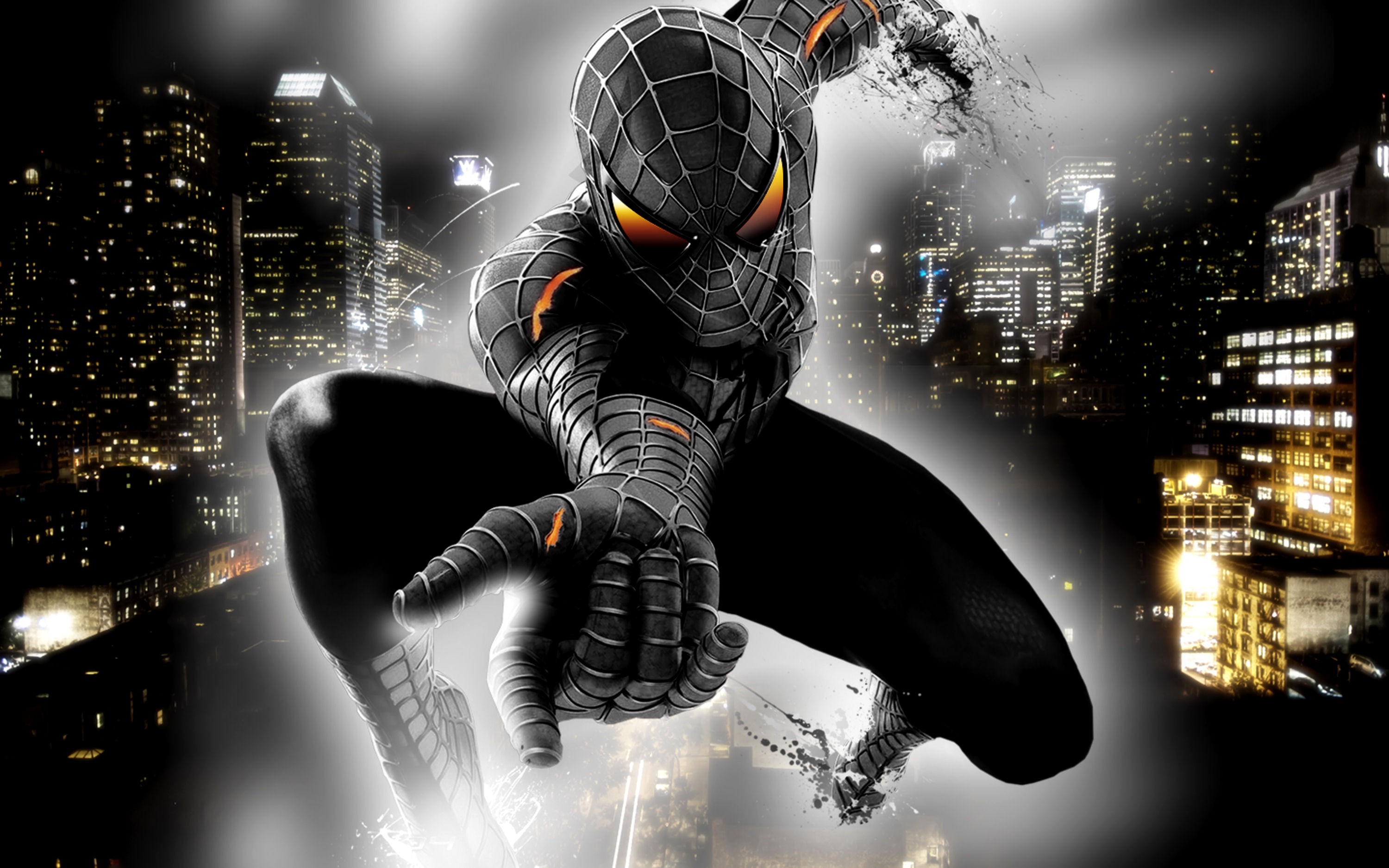 Spider-Man, selective coloring - desktop wallpaper