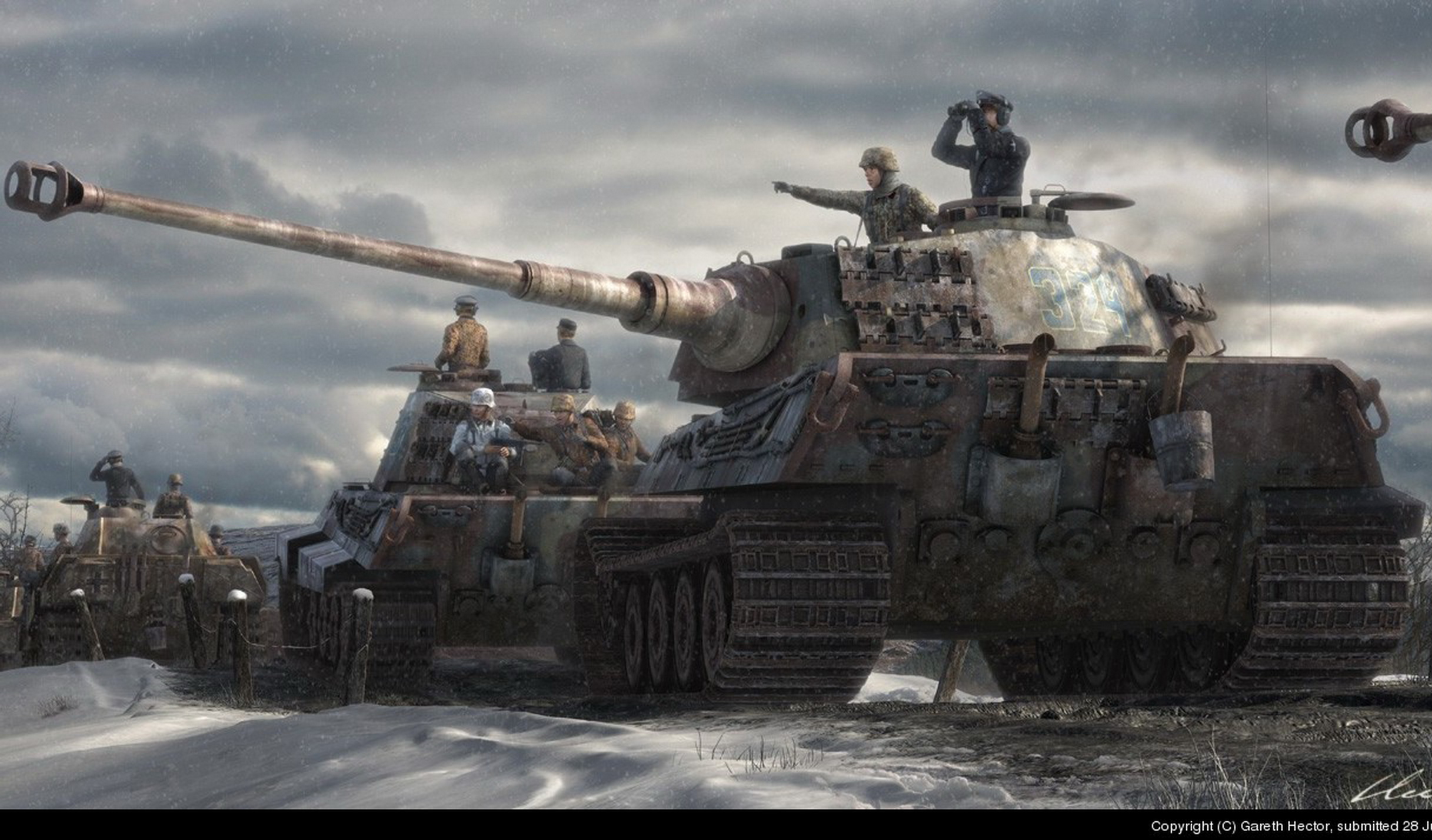 tanks, King Tiger - desktop wallpaper