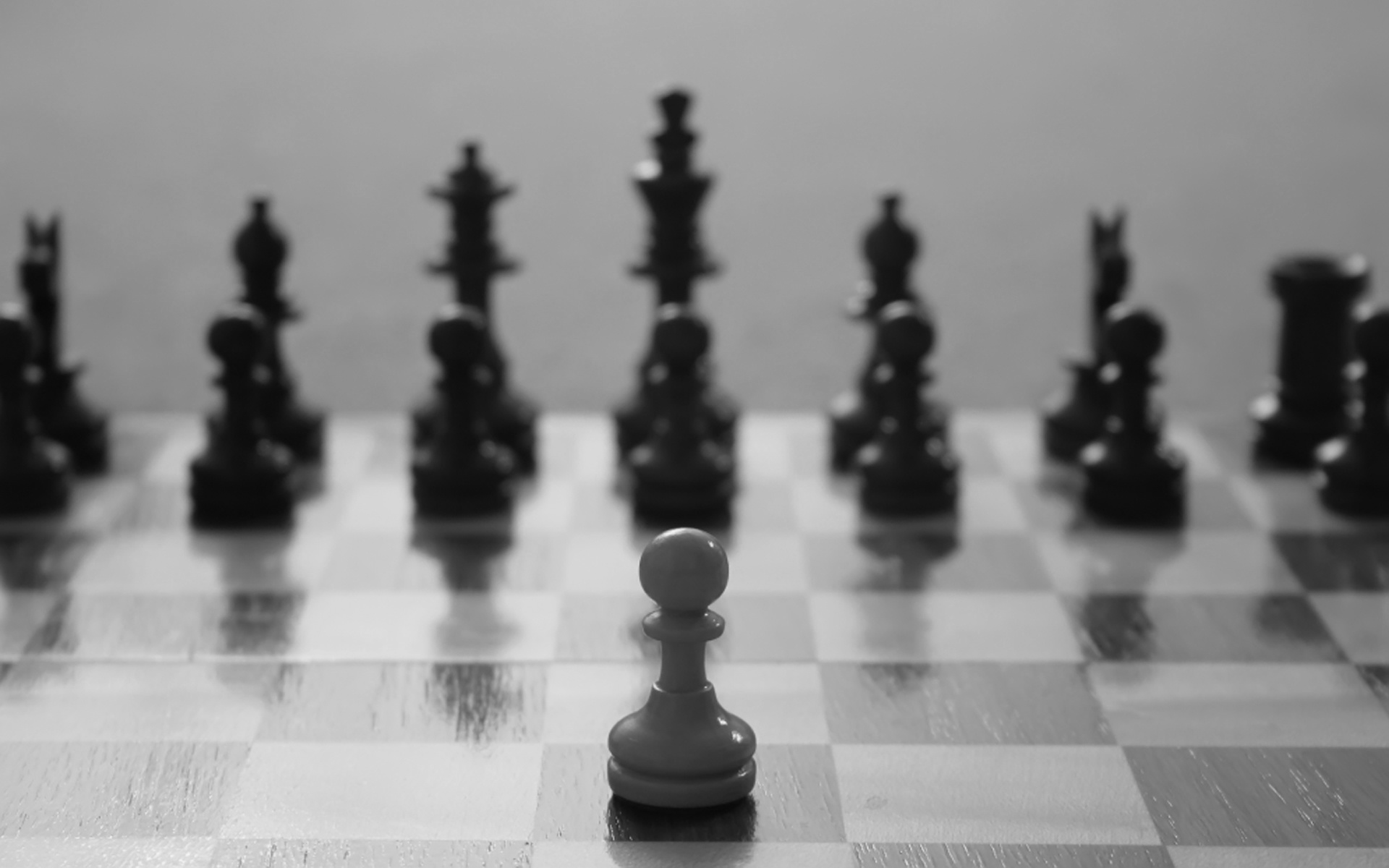 chess, grayscale, monochrome, chess pieces - desktop wallpaper