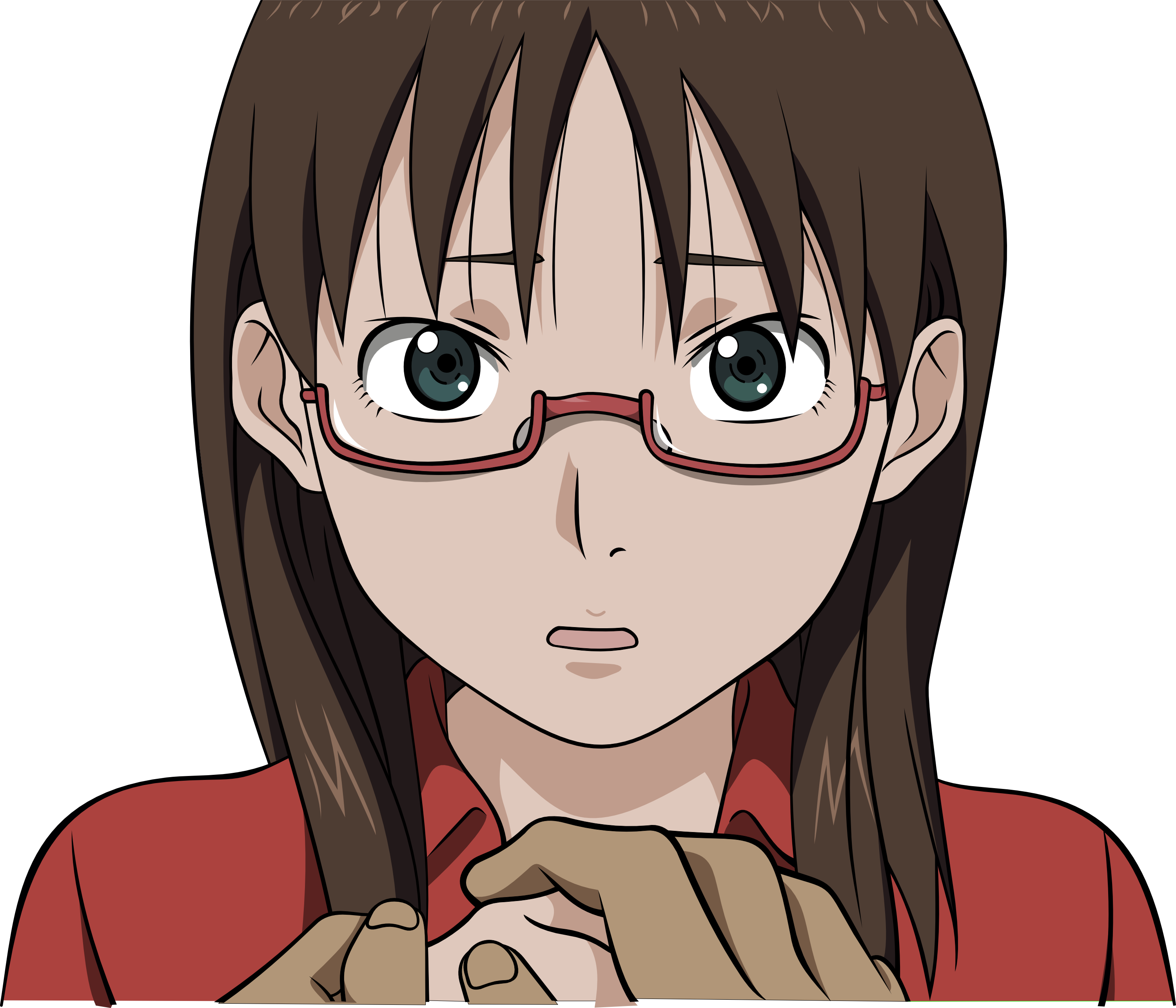 brunettes, glasses, transparent, meganekko, anime, anime girls, Yondemasuyo Azazel-san, Rinko Sakuma, anime vectors - desktop wallpaper