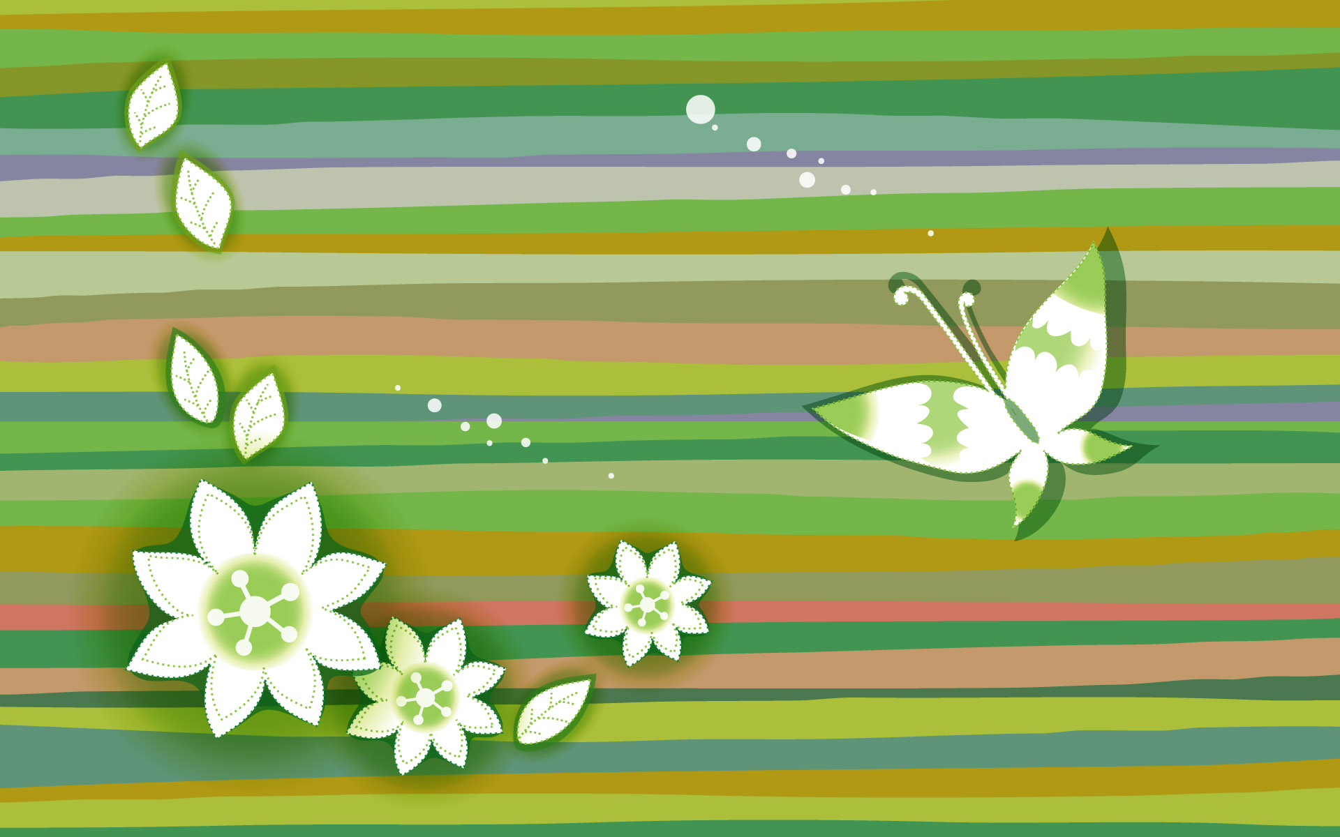 multicolor, flowers, artwork, butterflies - desktop wallpaper