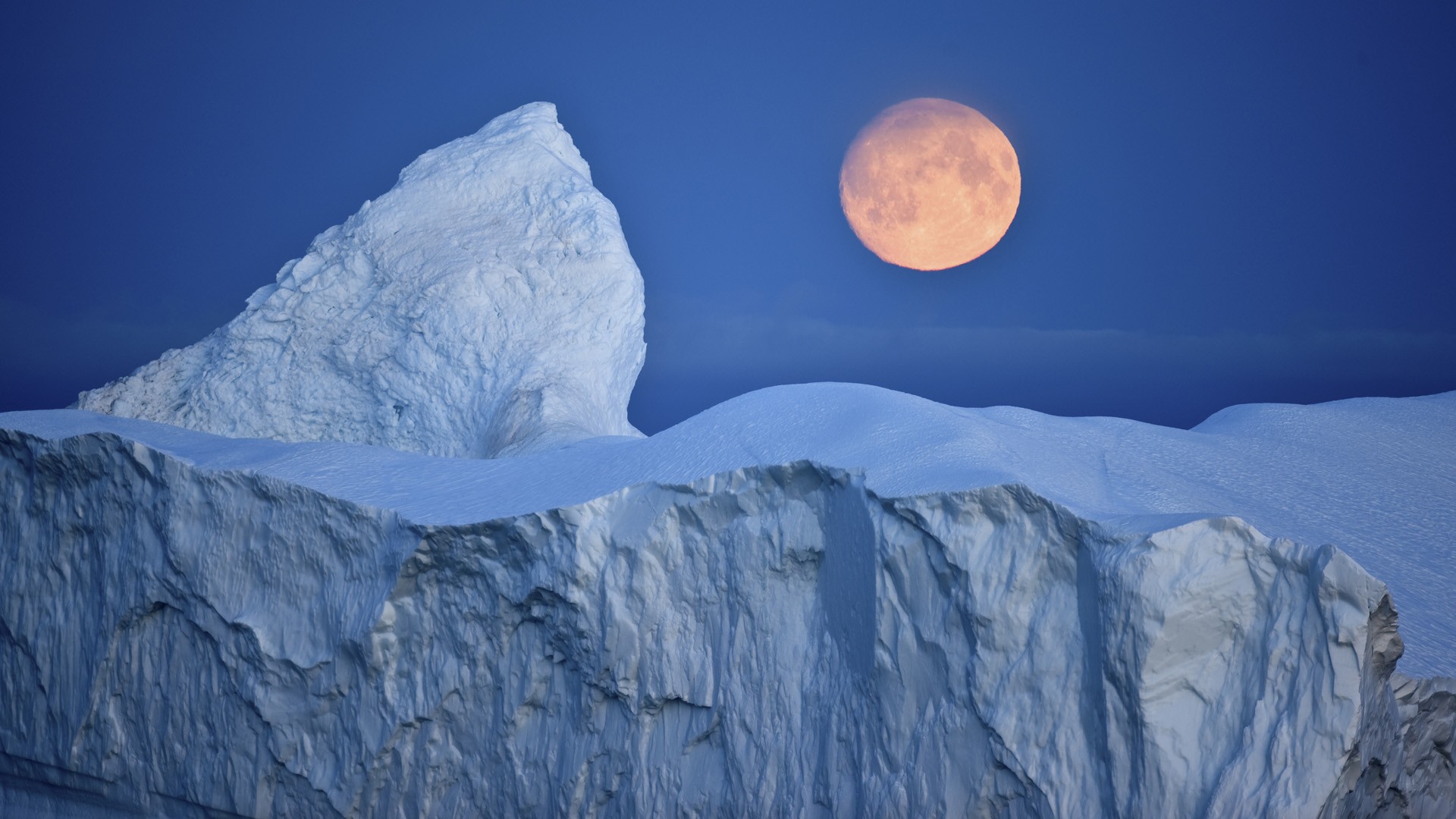 bay, Full Moon, Greenland - desktop wallpaper